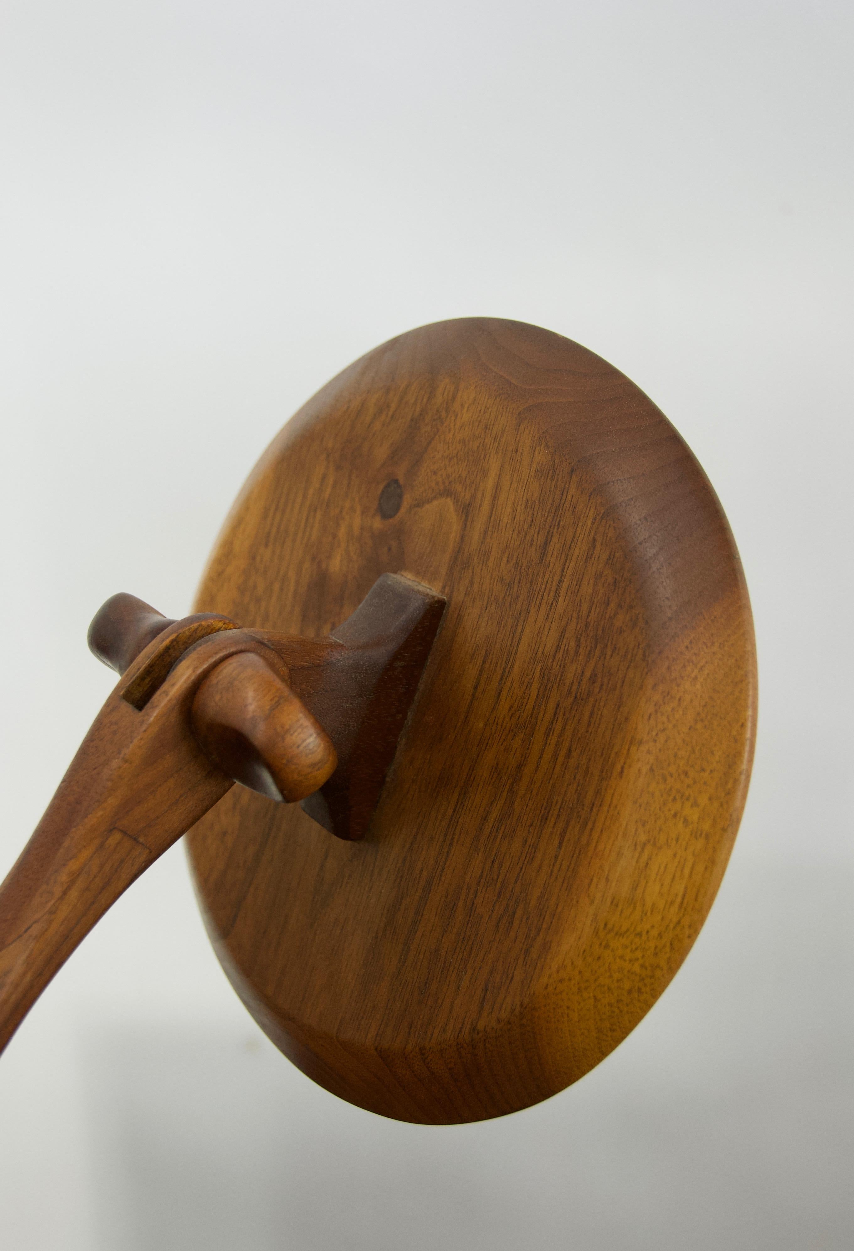 Woodwork Sculpted Walnut Craft Mirror For Sale