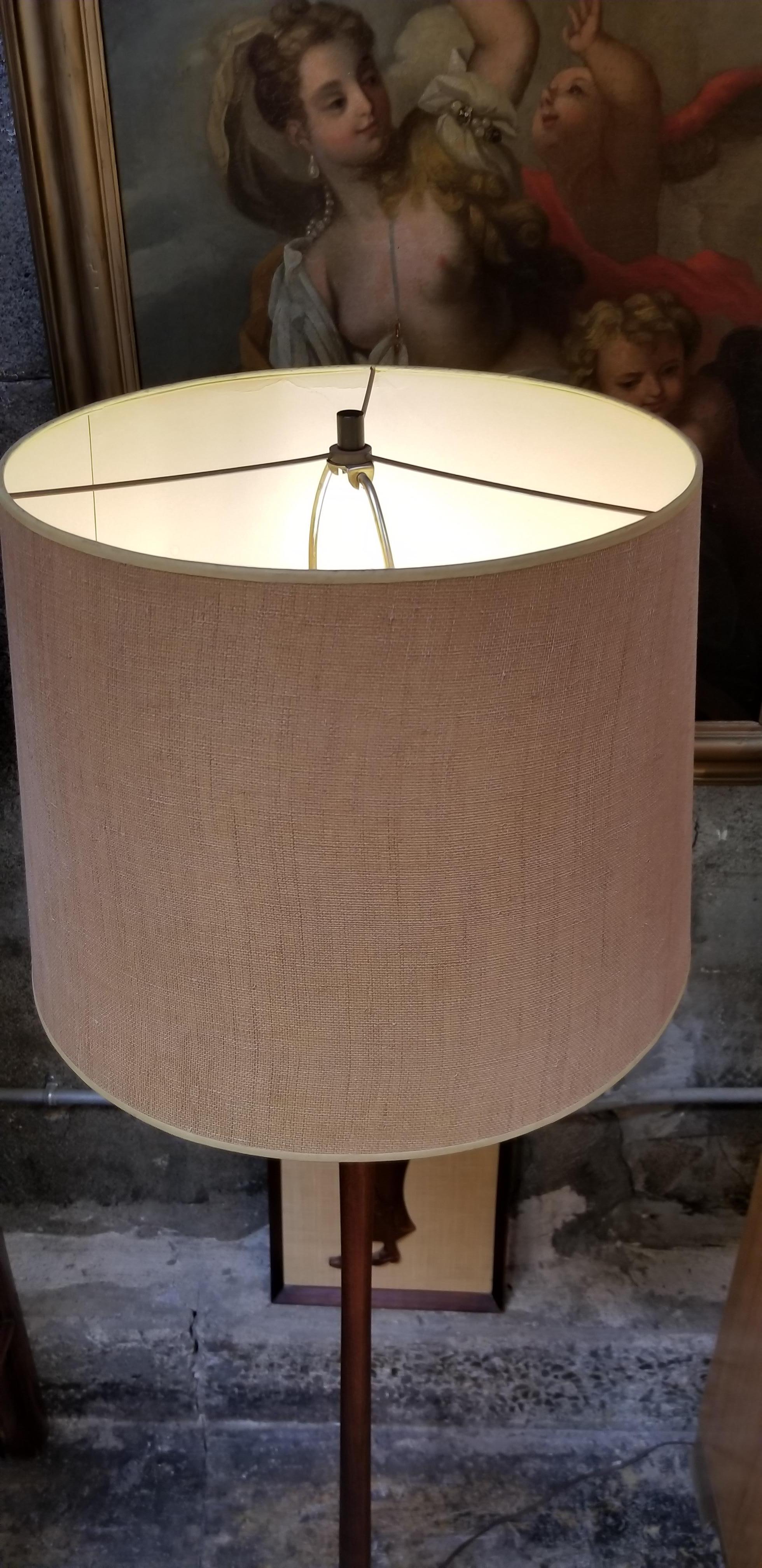 Sculpted Walnut Floor Lamp by Laurel Lamp Company For Sale 1