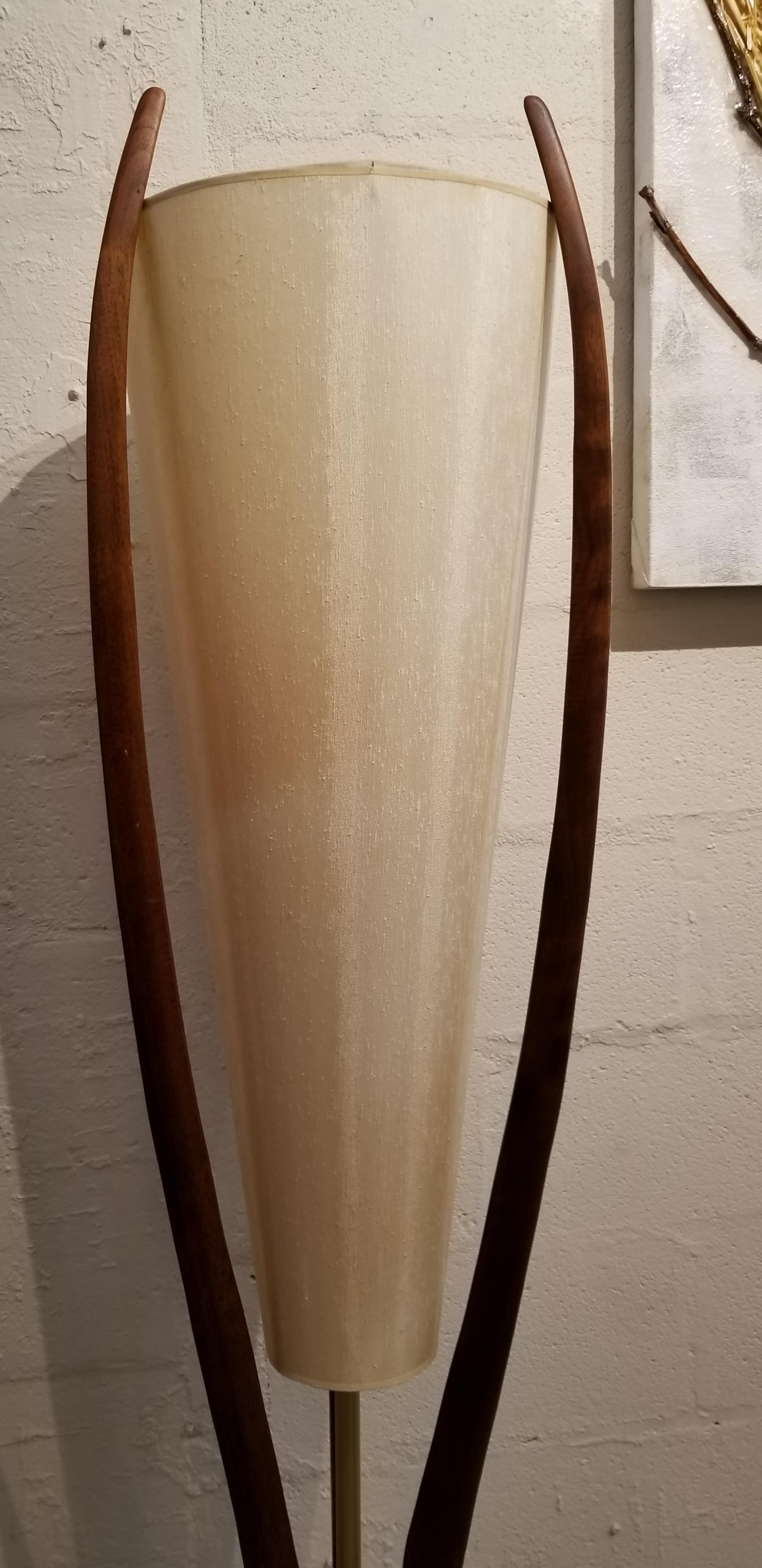 Sculpted Walnut Floor Lamp 5