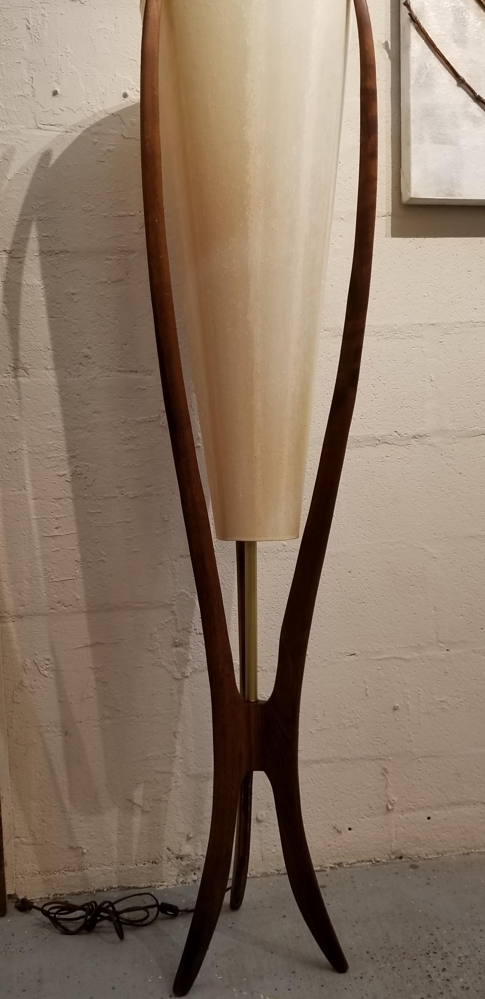 Sculpted Walnut Floor Lamp 3