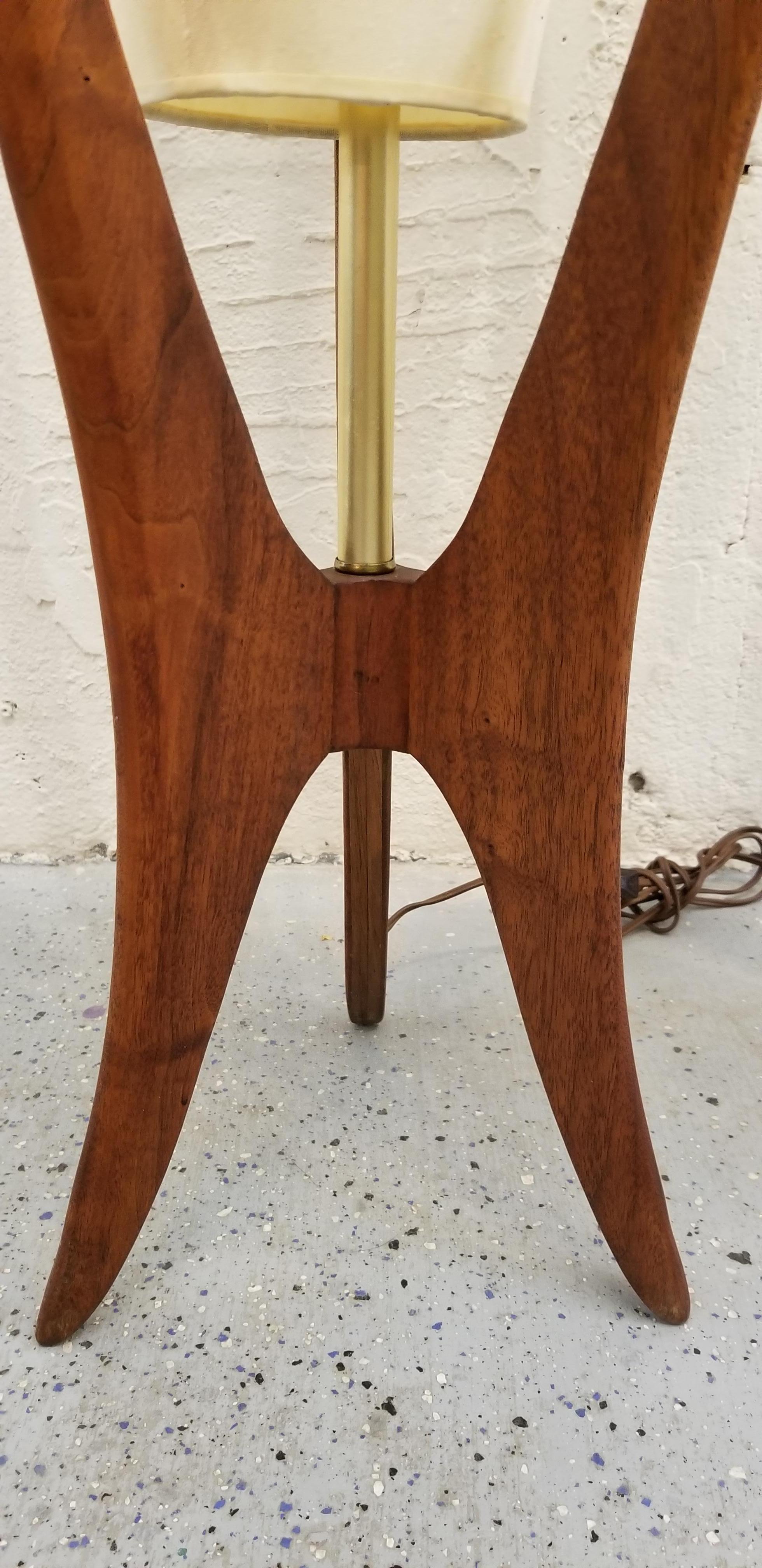 20th Century Sculpted Walnut Lamps a Pair