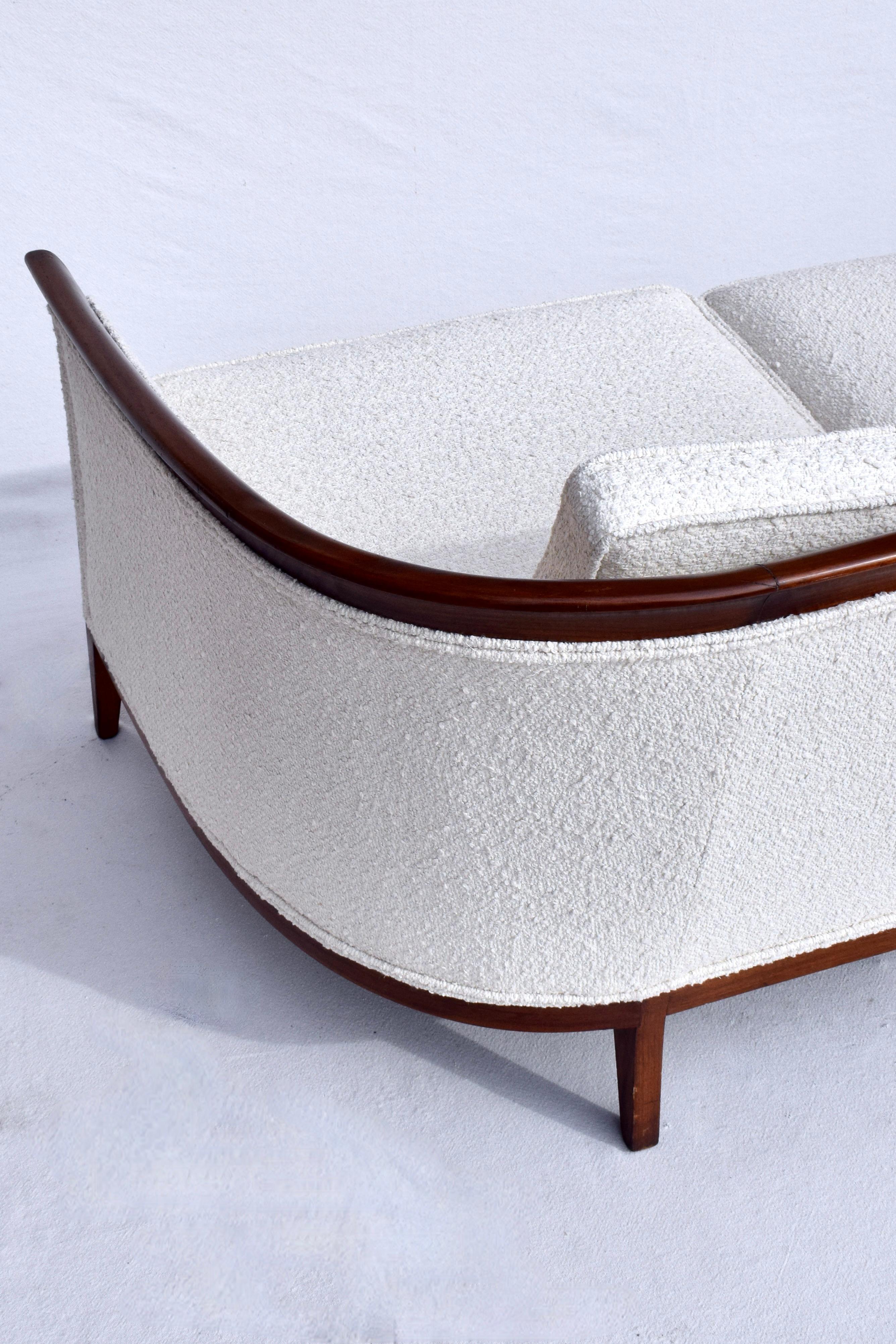 Sculpted Walnut Sofa by Erwin Lambeth For Sale 4