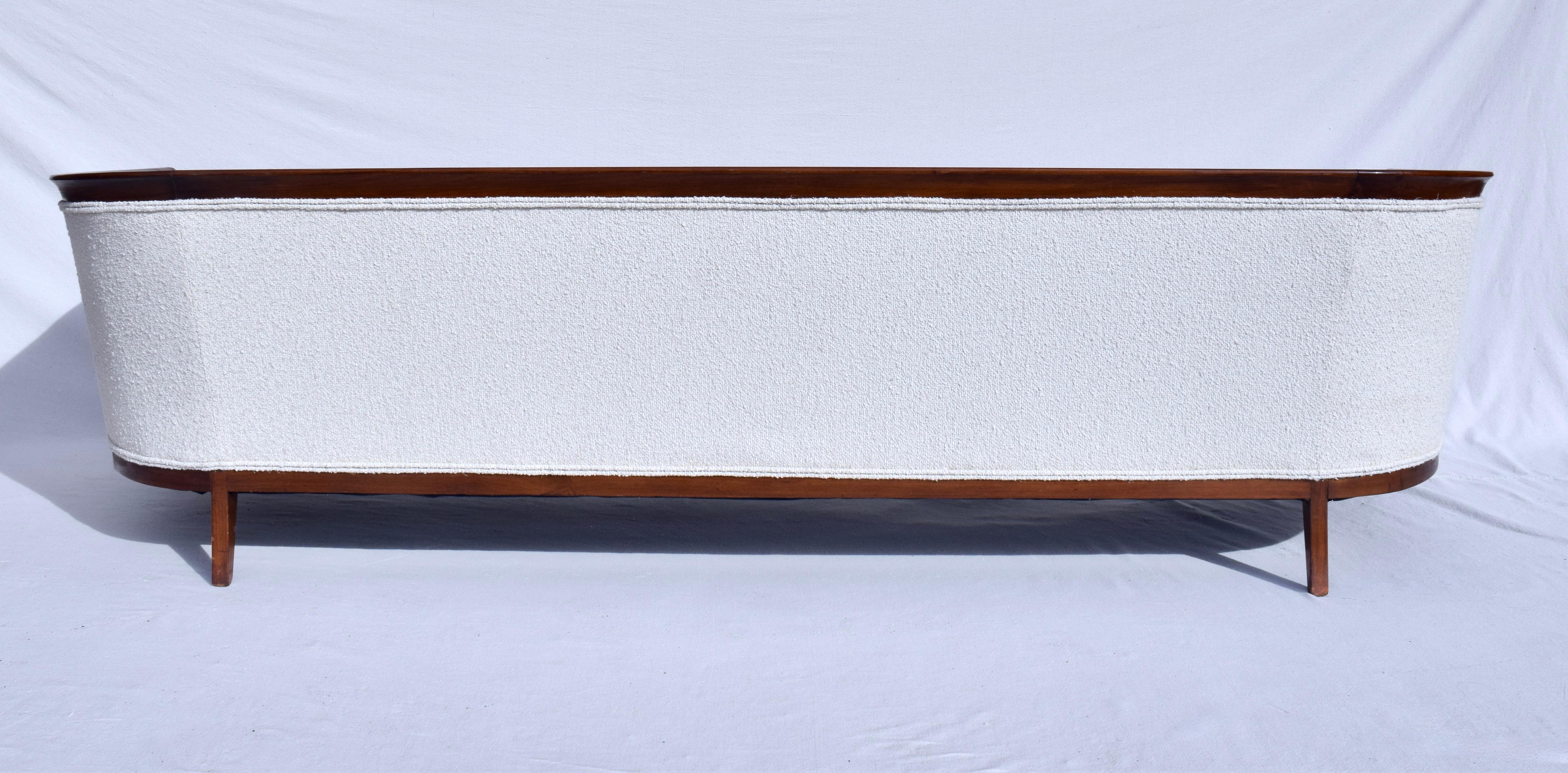 Sculpted Walnut Sofa by Erwin Lambeth For Sale 7