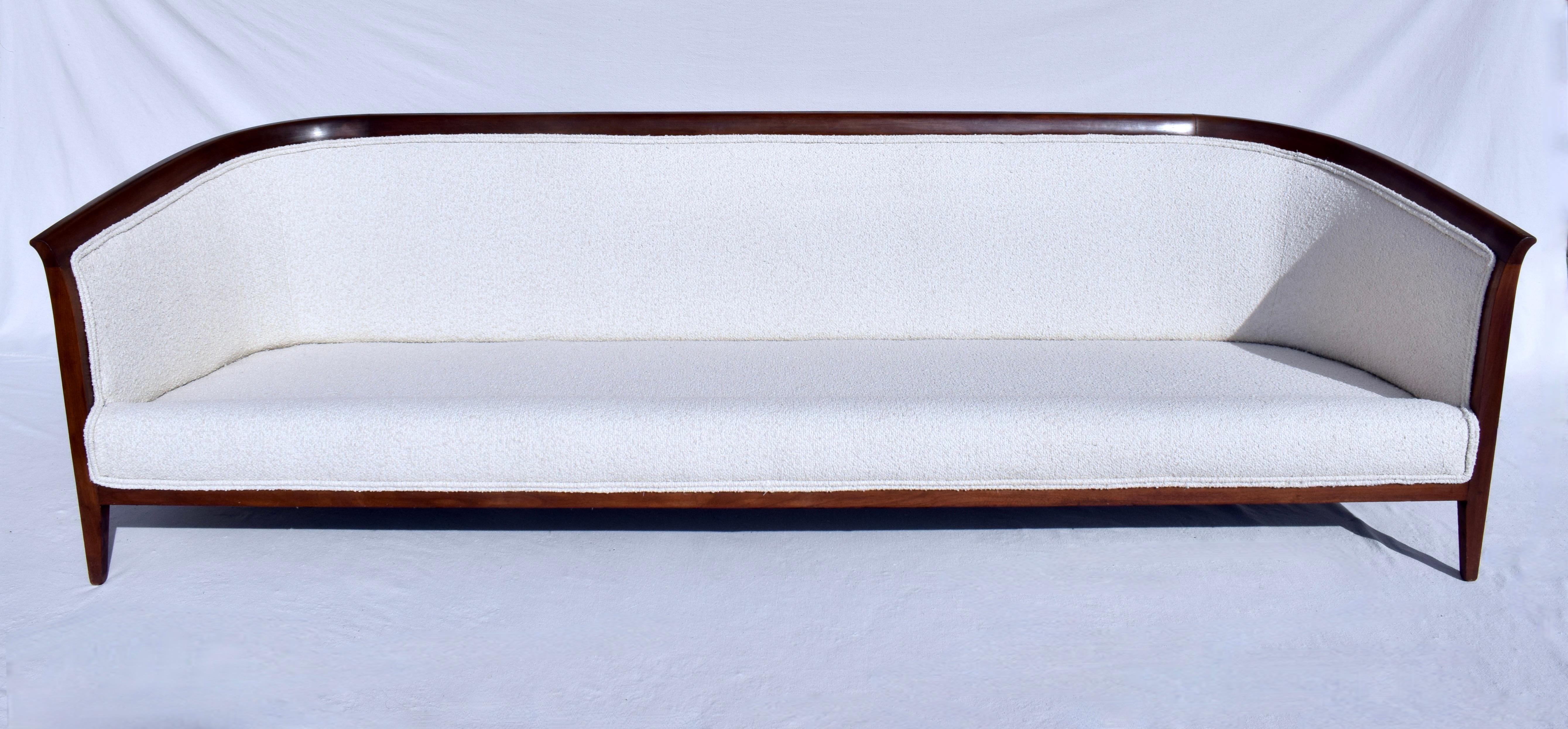 Sculpted Walnut Sofa by Erwin Lambeth For Sale 11