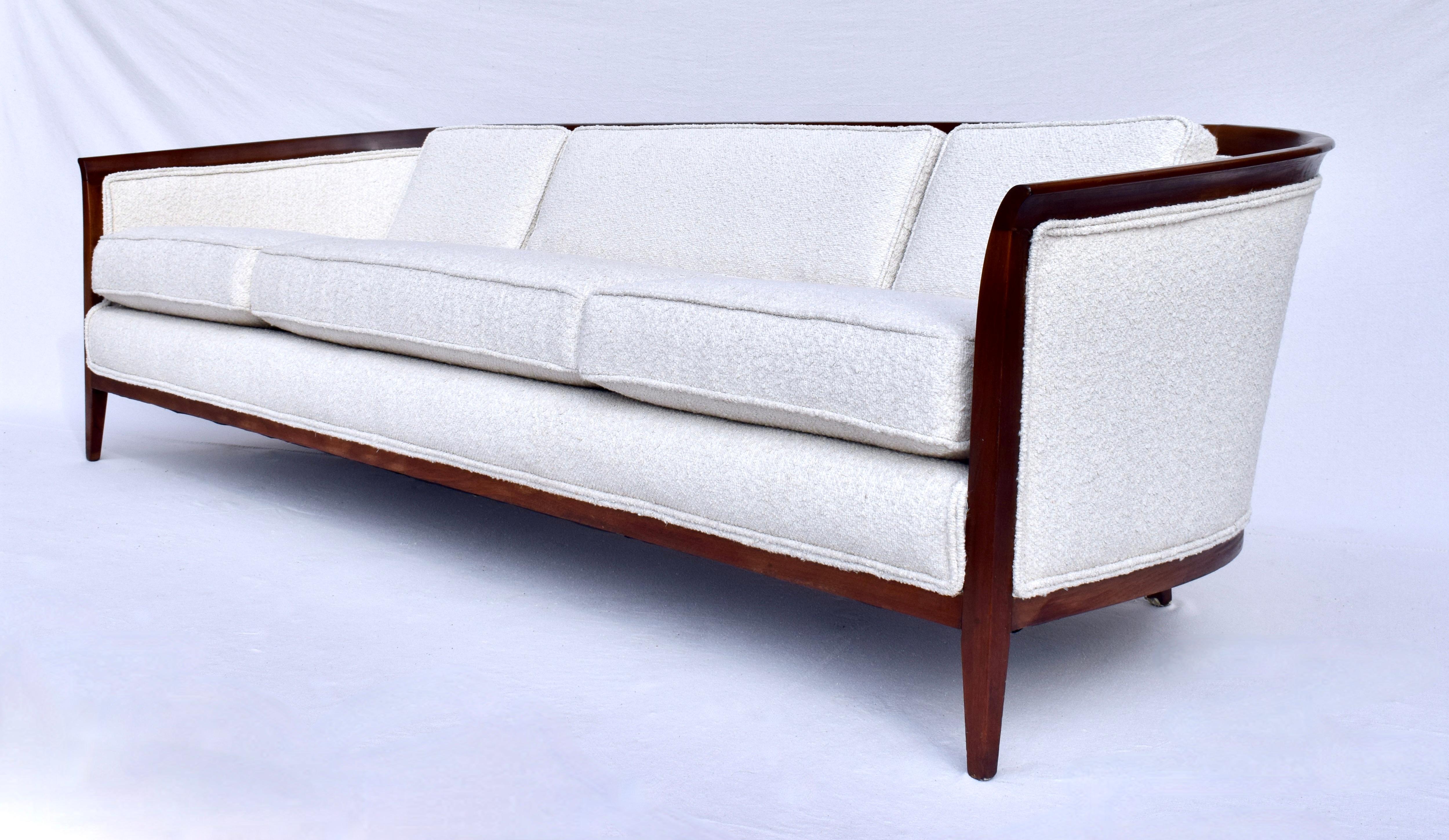 Sculpted Walnut Sofa by Erwin Lambeth In Good Condition For Sale In Southampton, NJ
