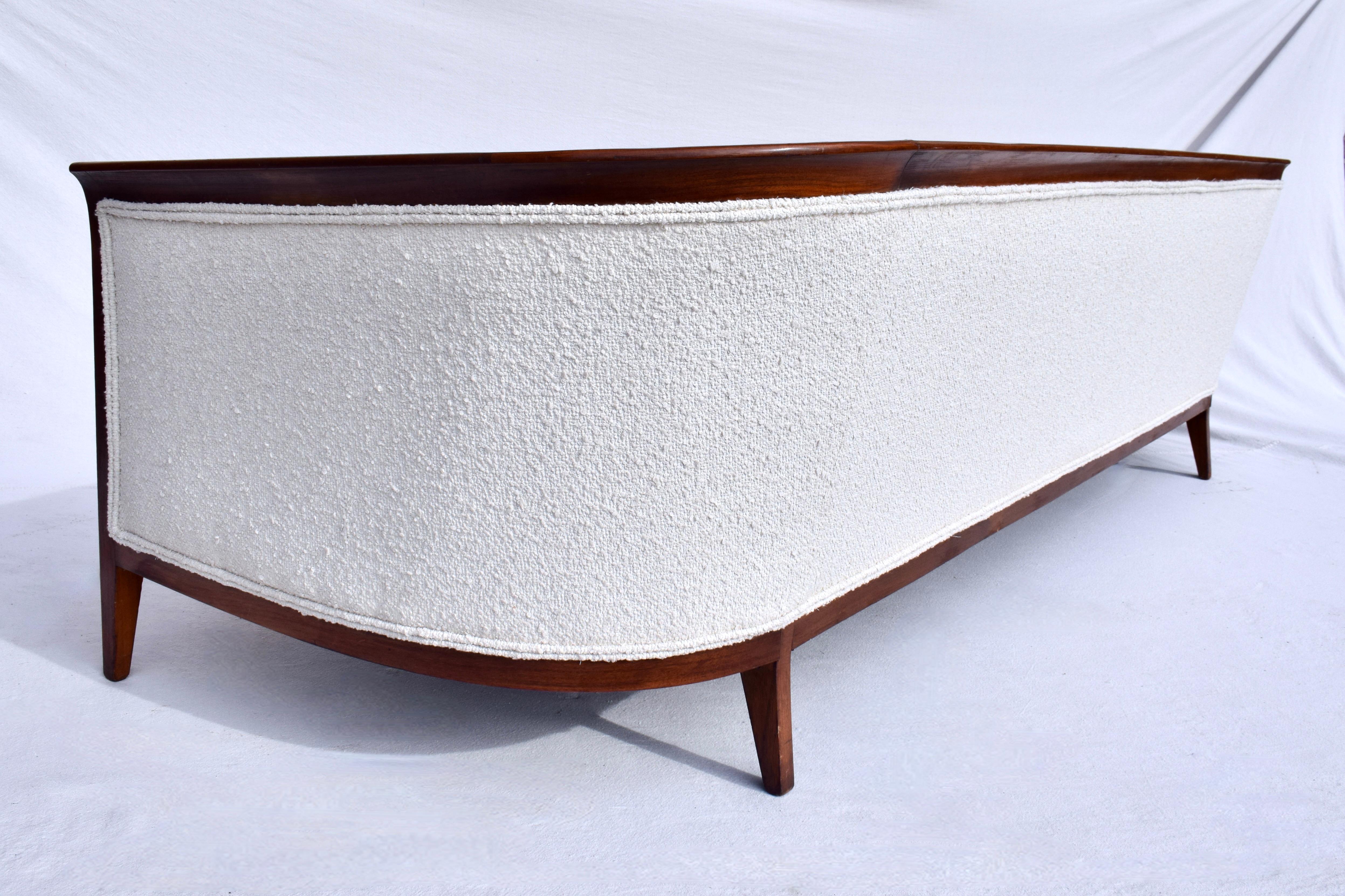 Sculpted Walnut Sofa by Erwin Lambeth For Sale 2