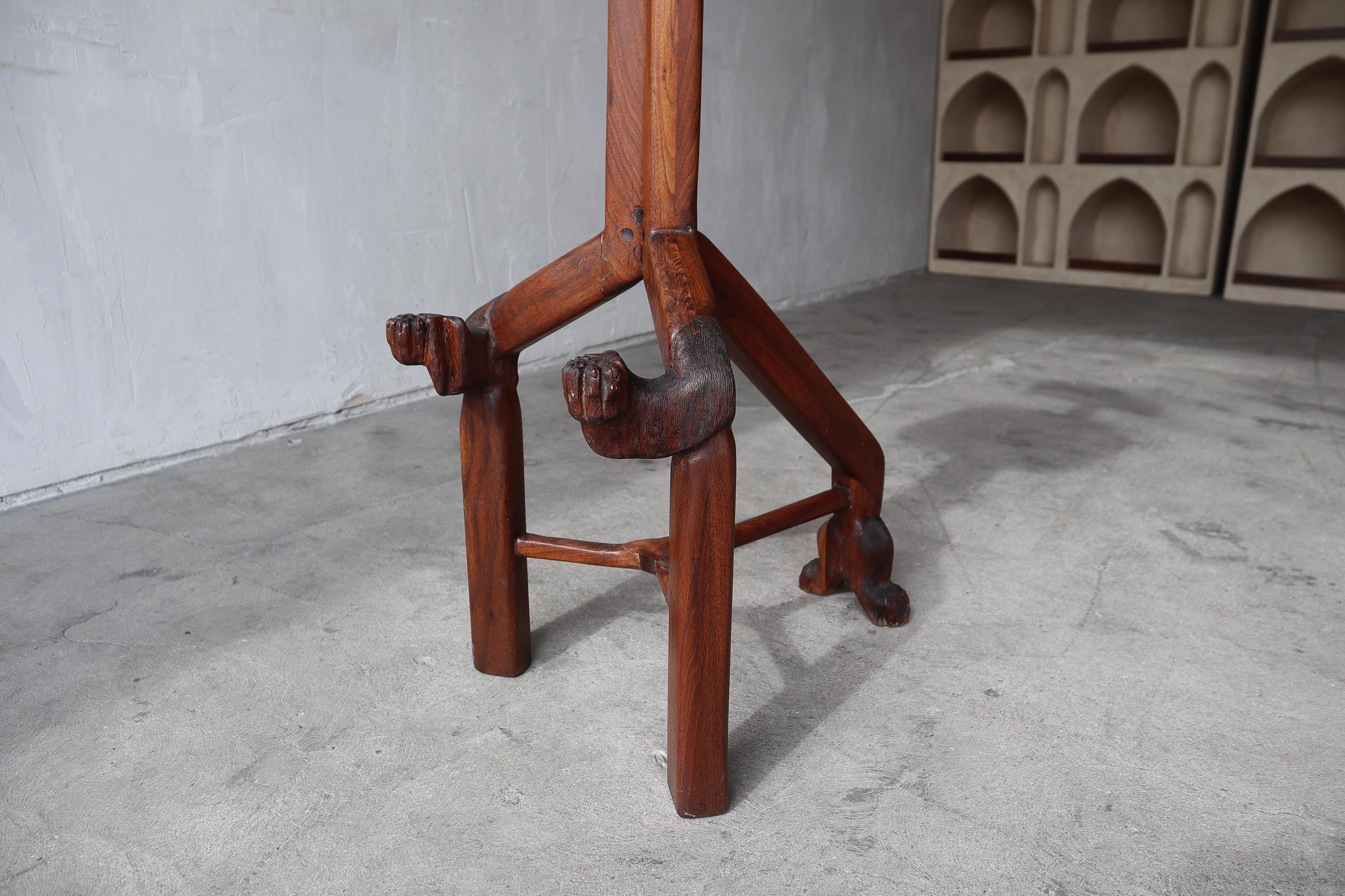 Sculpted Walnut Studio Craft Drafting Stool, Signed 1978 For Sale 7