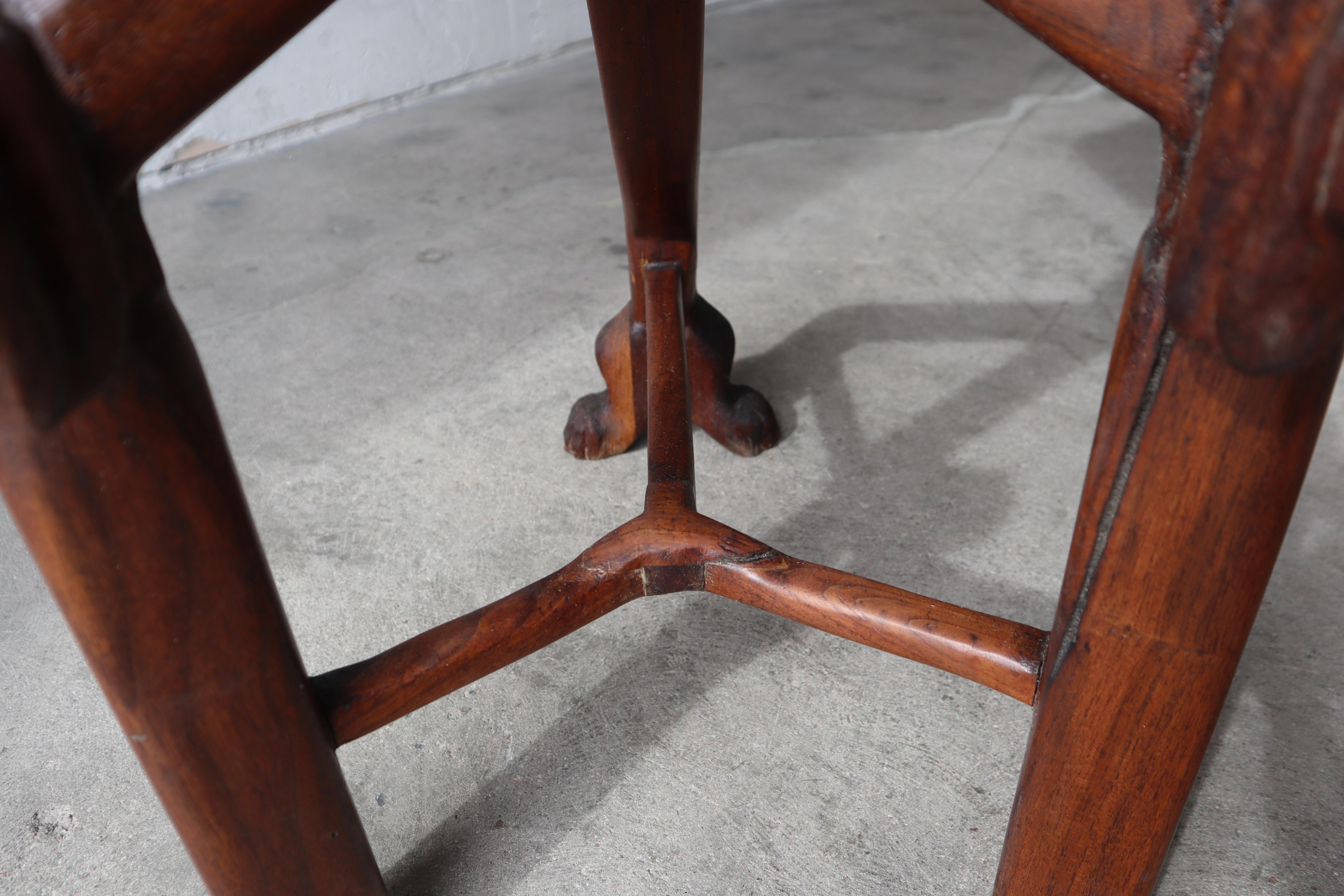 Sculpted Walnut Studio Craft Drafting Stool, Signed 1978 For Sale 9
