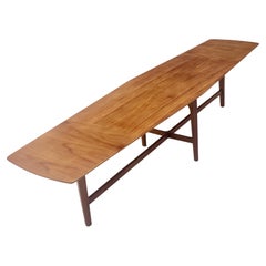 Sculpted Walnut Surfboard Coffee Table