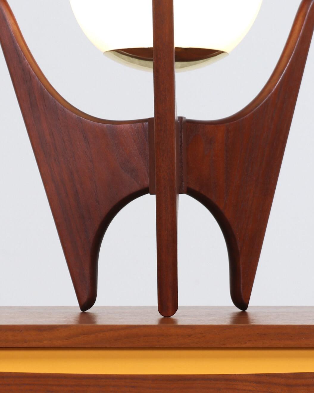 Sculpted Walnut Table Lamp by Danish Modern LA In New Condition In Los Angeles, CA