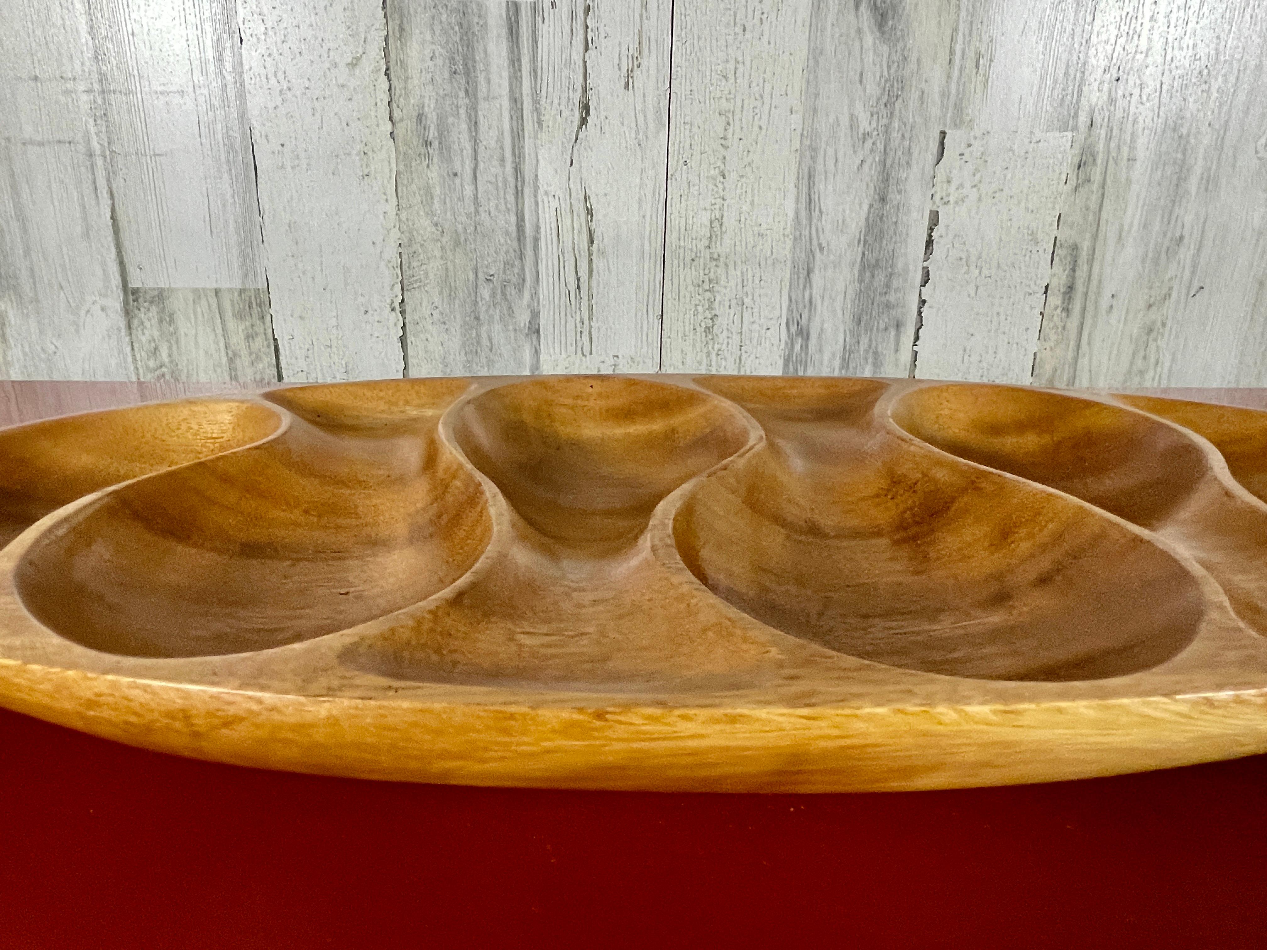 Mid-Century Modern Sculpted Wood Biomorphic Catch All  For Sale