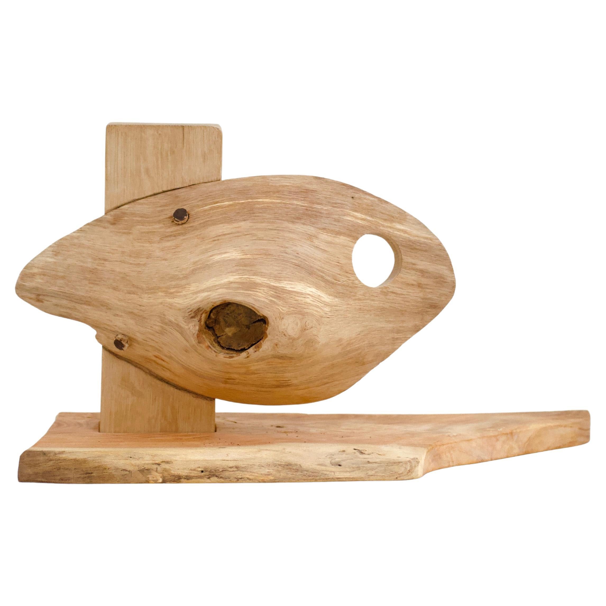 Lámpara de madera esculpida de Degivry - Madera de nogal y roble - Francia en venta