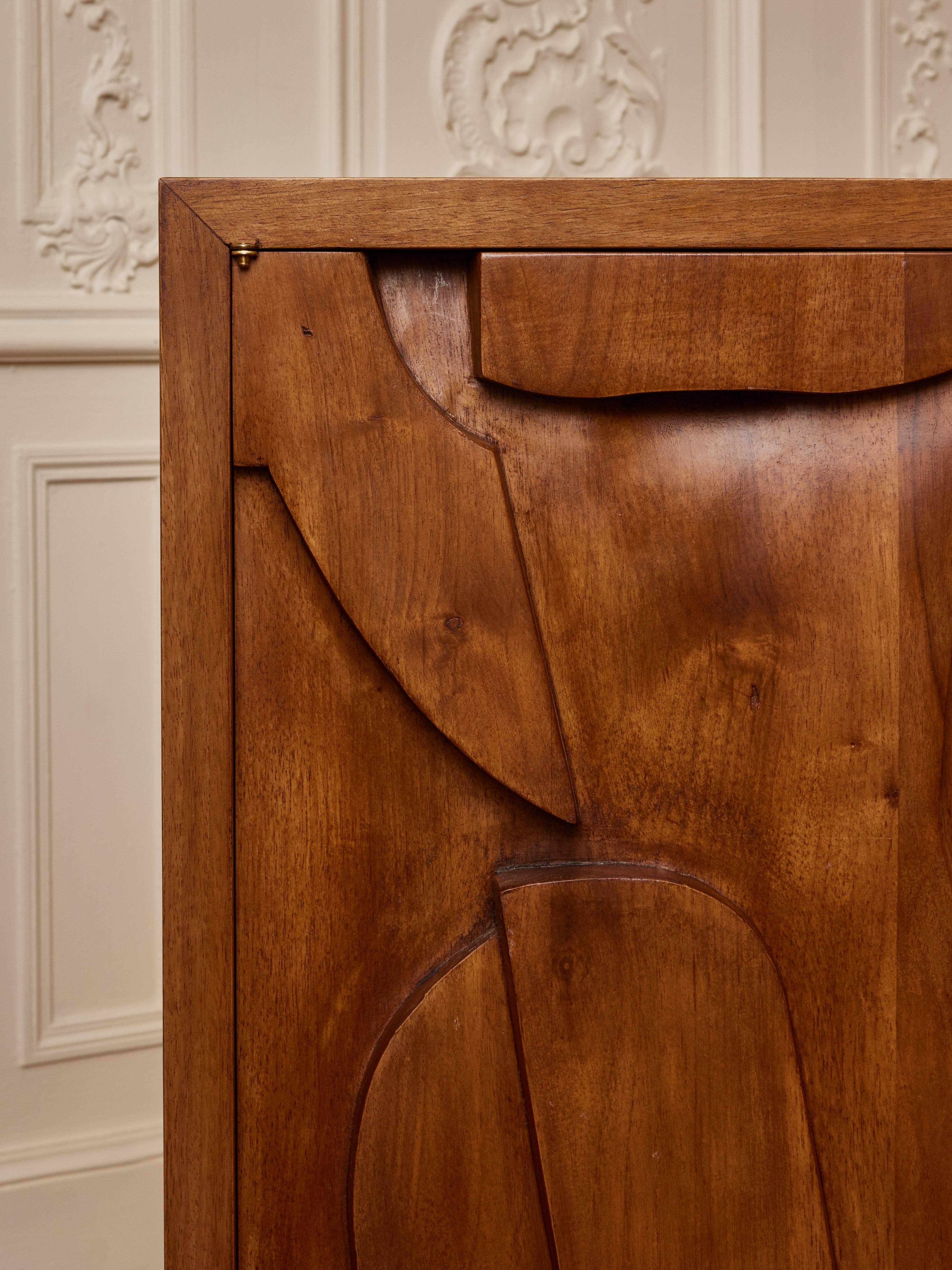 Contemporary Sculpted Wood Sideboard by Studio Glustin For Sale