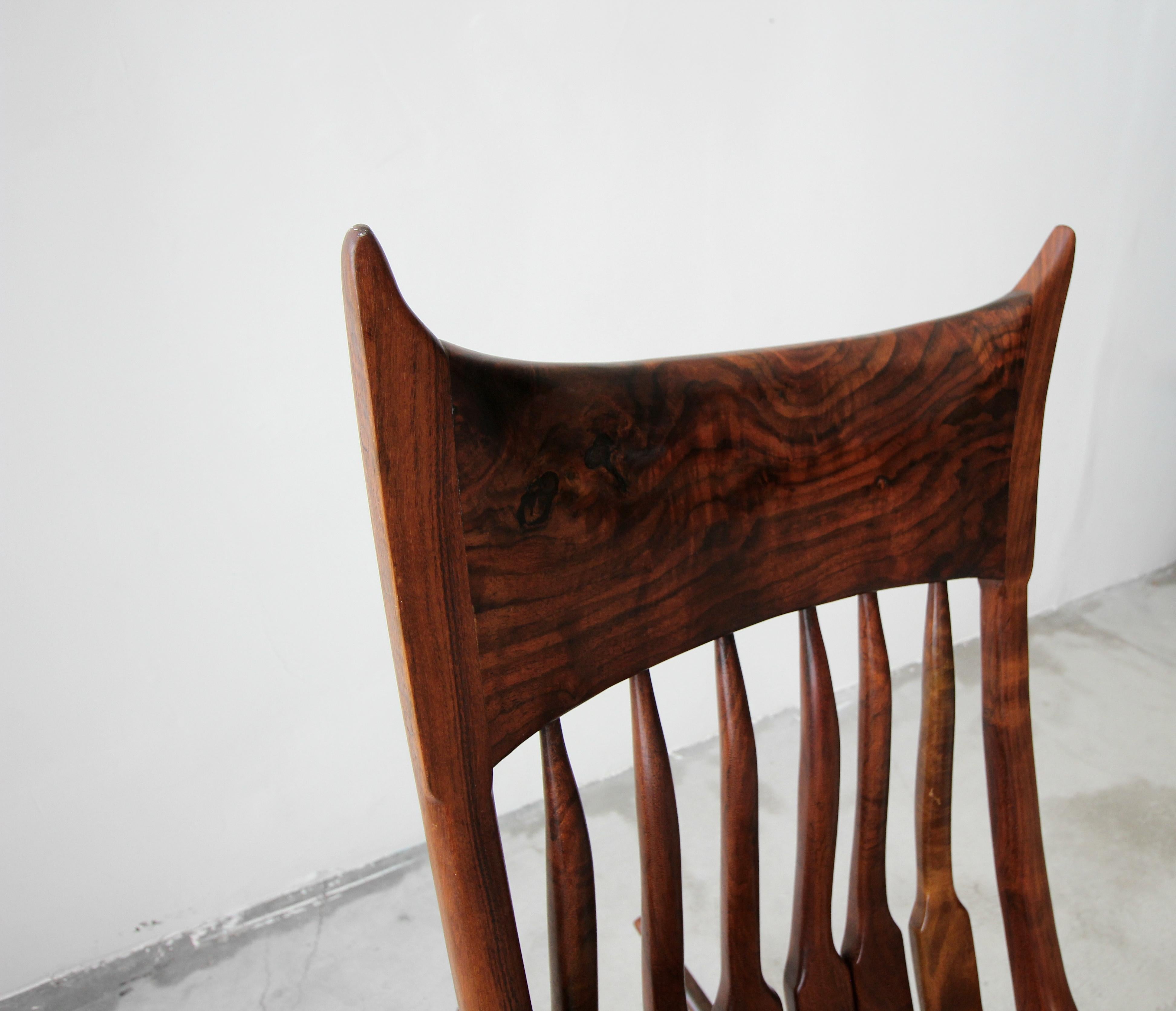 20th Century Sculpted Wood Studio Rocking Chair after Sam Maloof