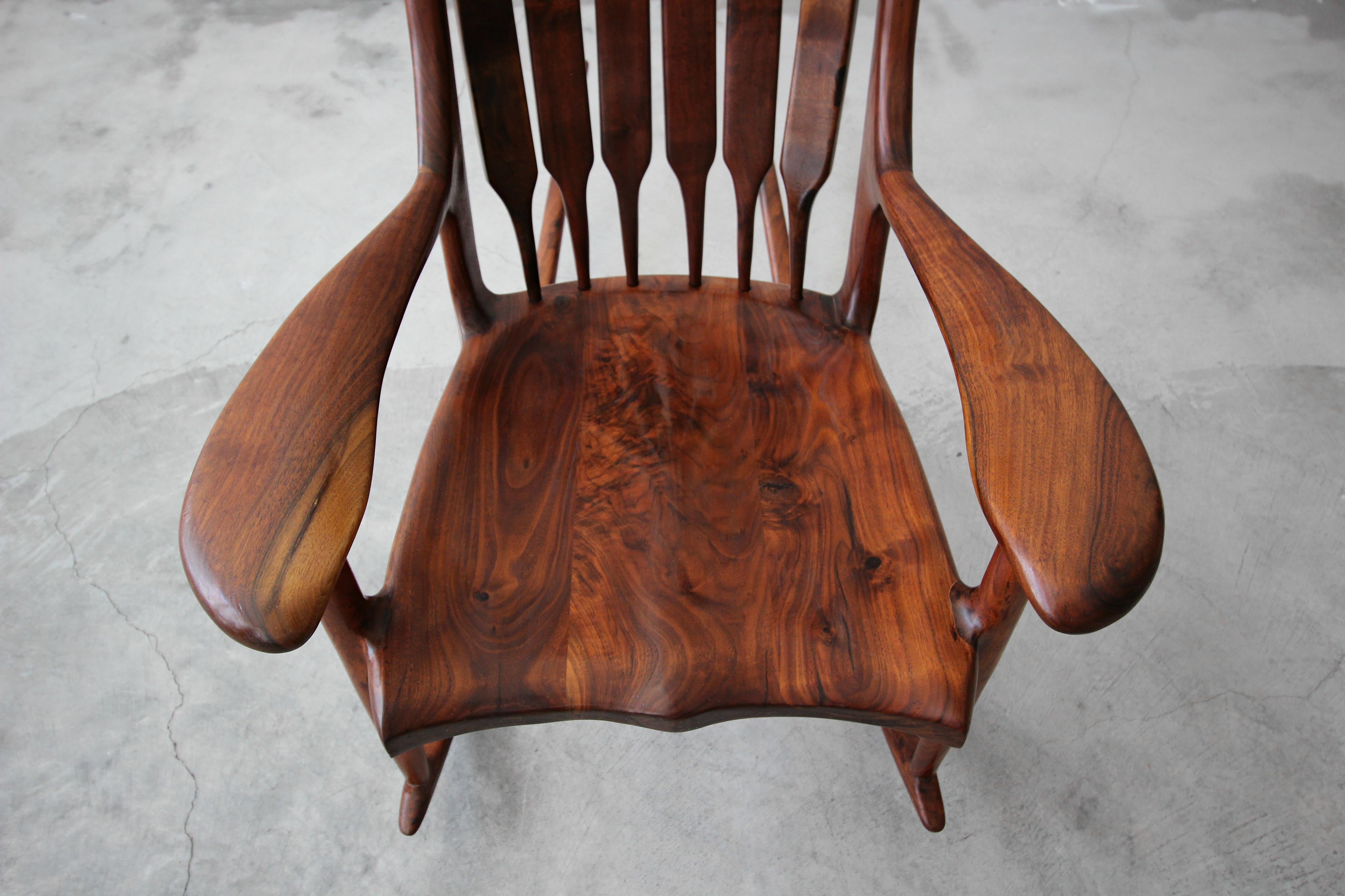 Sculpted Wood Studio Rocking Chair after Sam Maloof 3