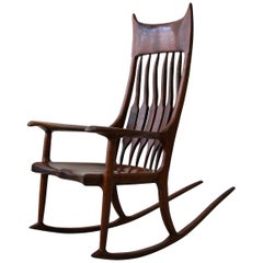 Sculpted Wood Studio Rocking Chair after Sam Maloof