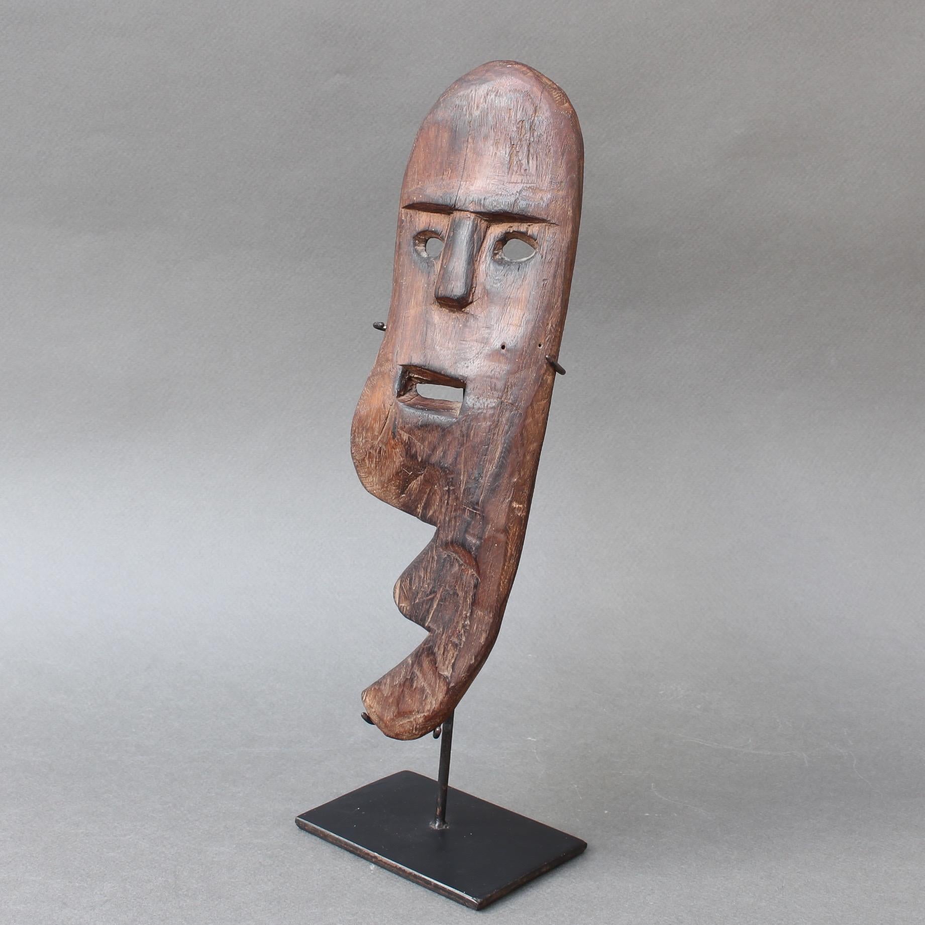 Indonesian Sculpted Wooden Traditional Mask from Timor, Indonesia, circa 1960s-1970s