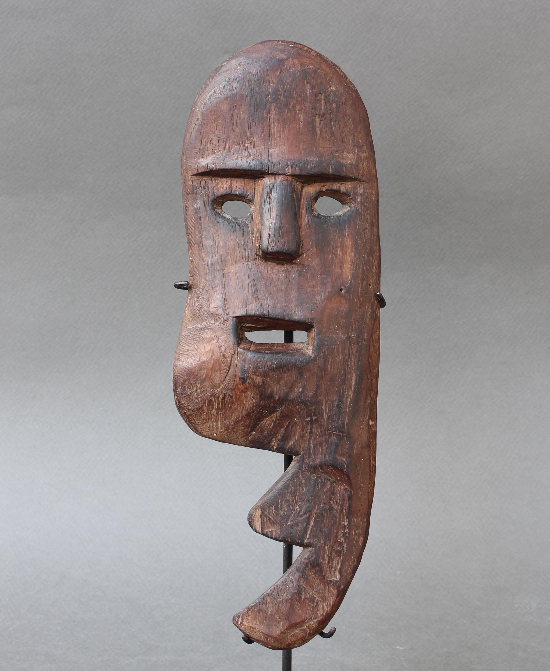 Sculpted Wooden Traditional Mask from Timor, Indonesia, circa 1960s-1970s 1
