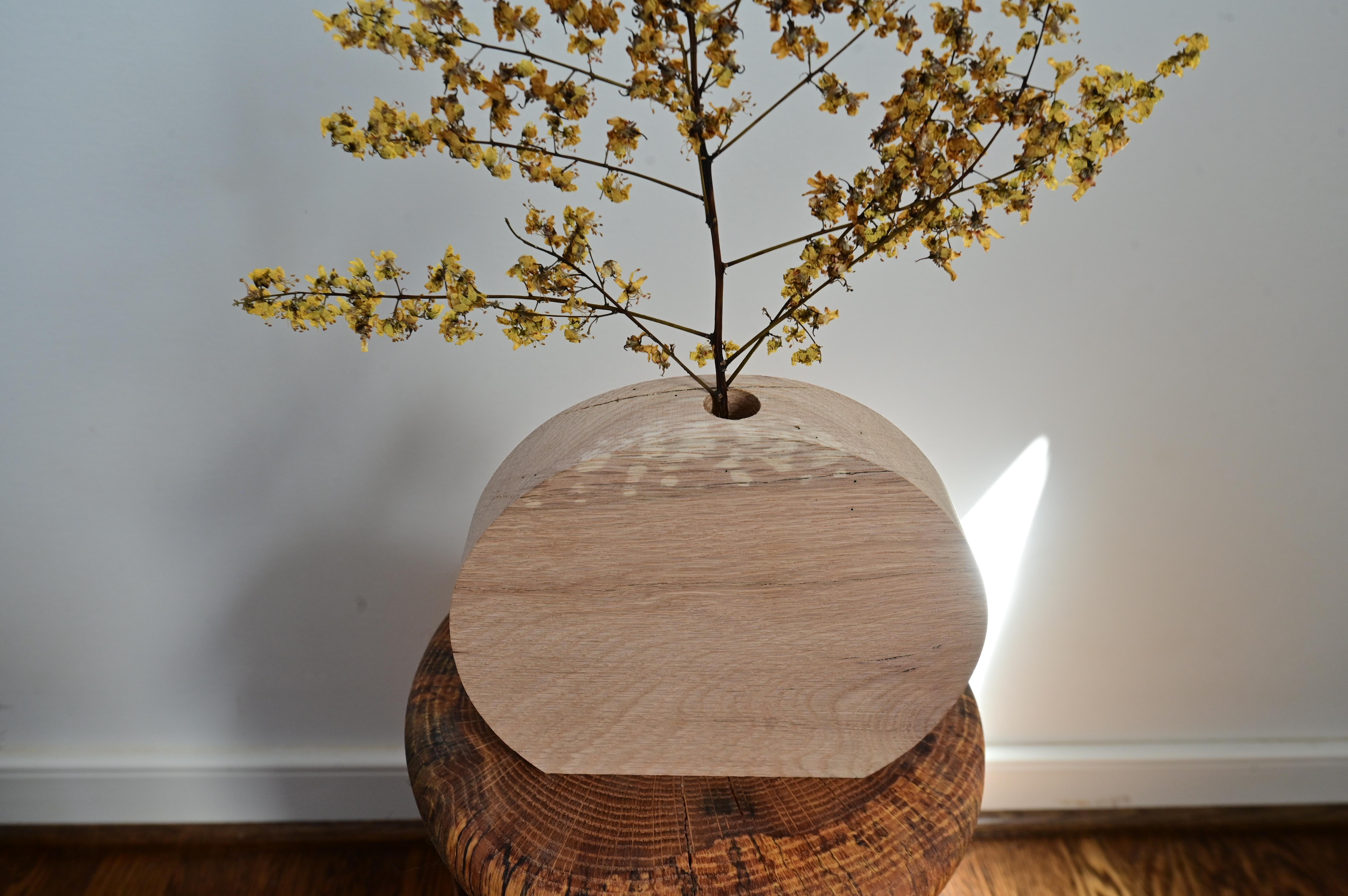 Primitive Sculpted Wooden Vase For Sale