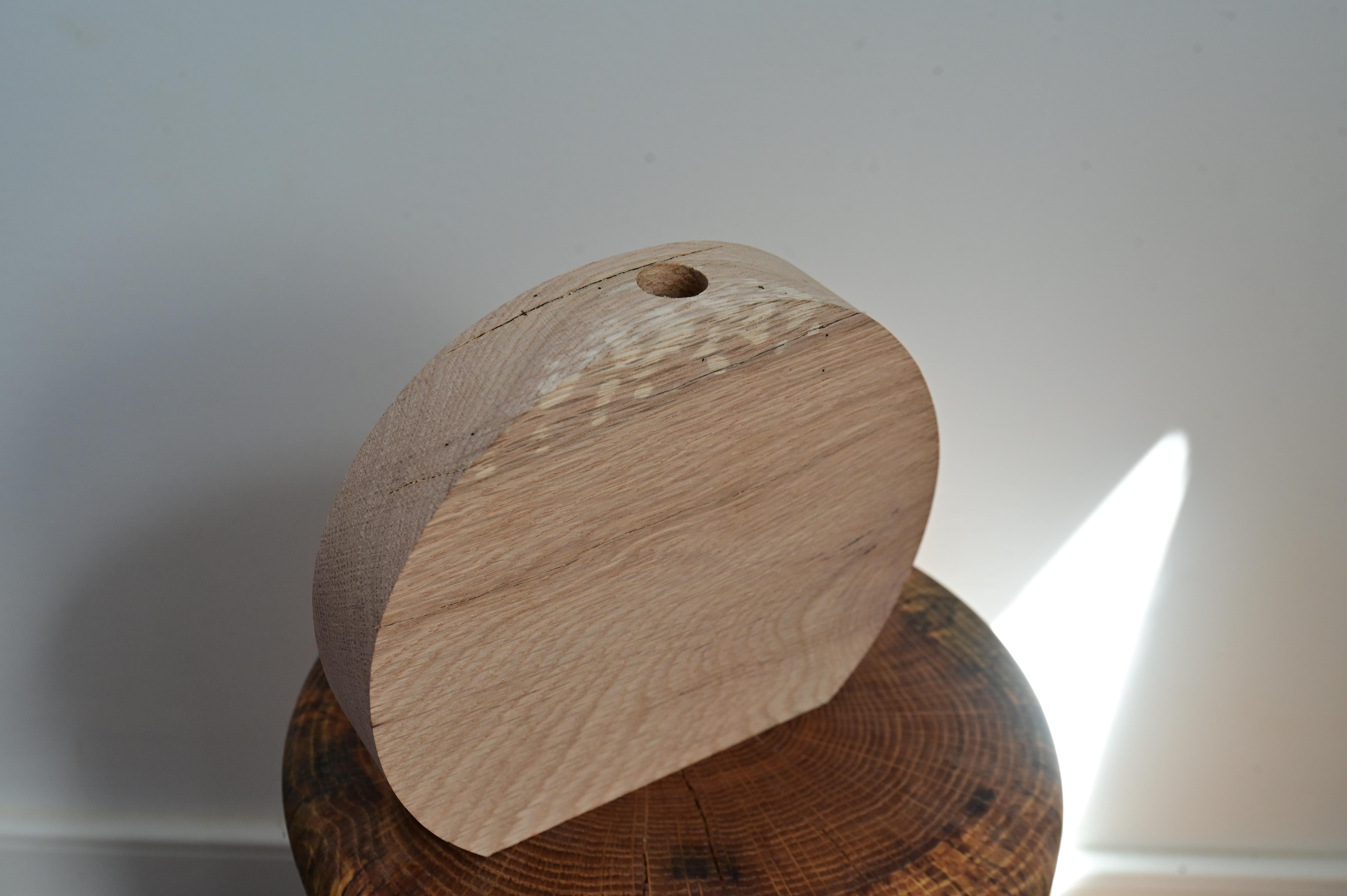 Carved Sculpted Wooden Vase For Sale