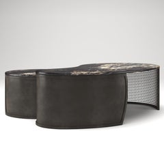 Sculpted Woven Metal and Stone "Entity" Nesting Coffee Table, Parisii Collection
