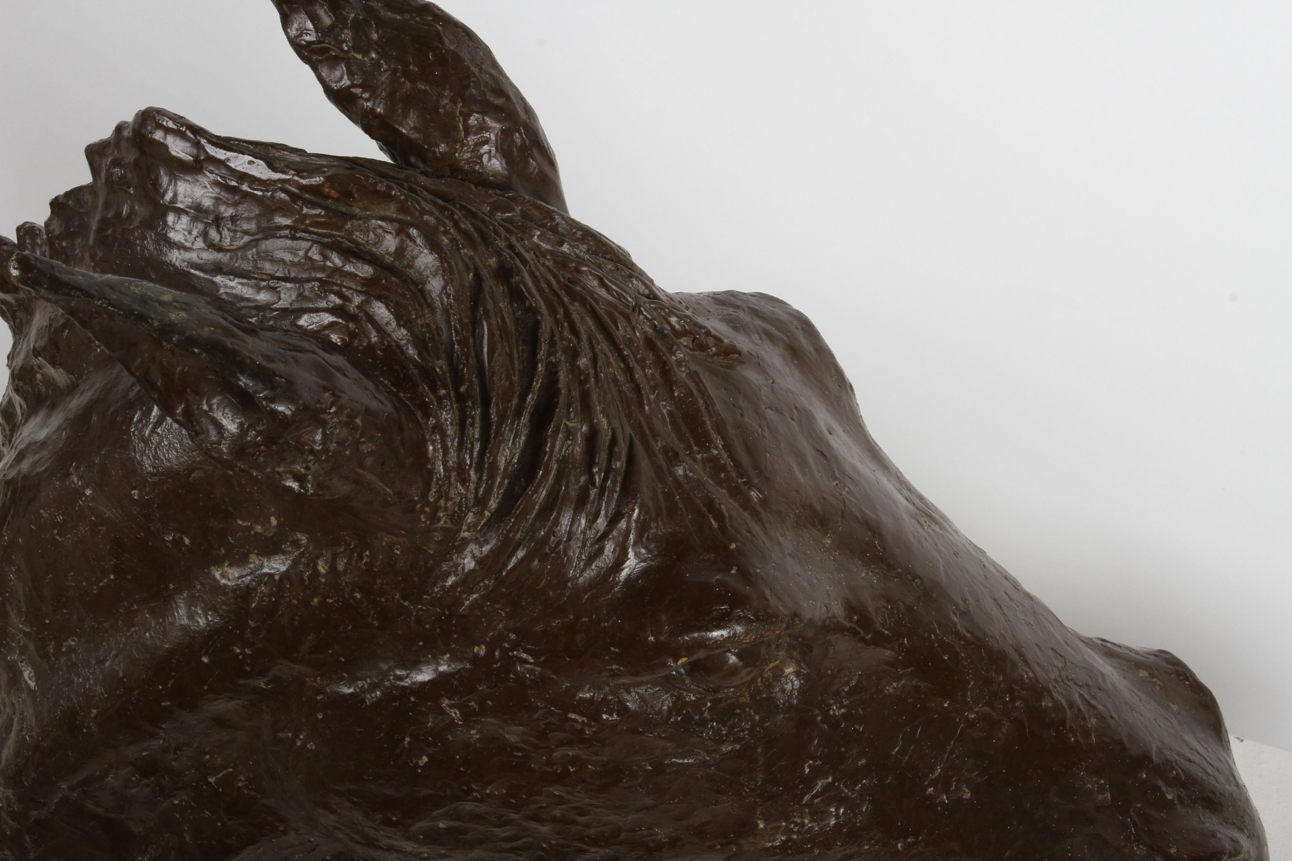 Sculptor & Artist Tom Bill - Unique Life Size Lost Wax Bronze Horse Head Bust For Sale 11