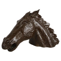 Sculptor & Artist Tom Bill - Unique Life Size Lost Wax Bronze Horse Head Bust