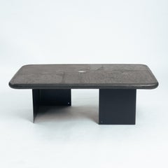 Paul Kingma mozaic sculptor coffeetable with slate and gemstones, 1988