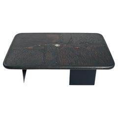 Sculptor Paul Kingma center mozaic coffeetable with slate and gemstones, 1988