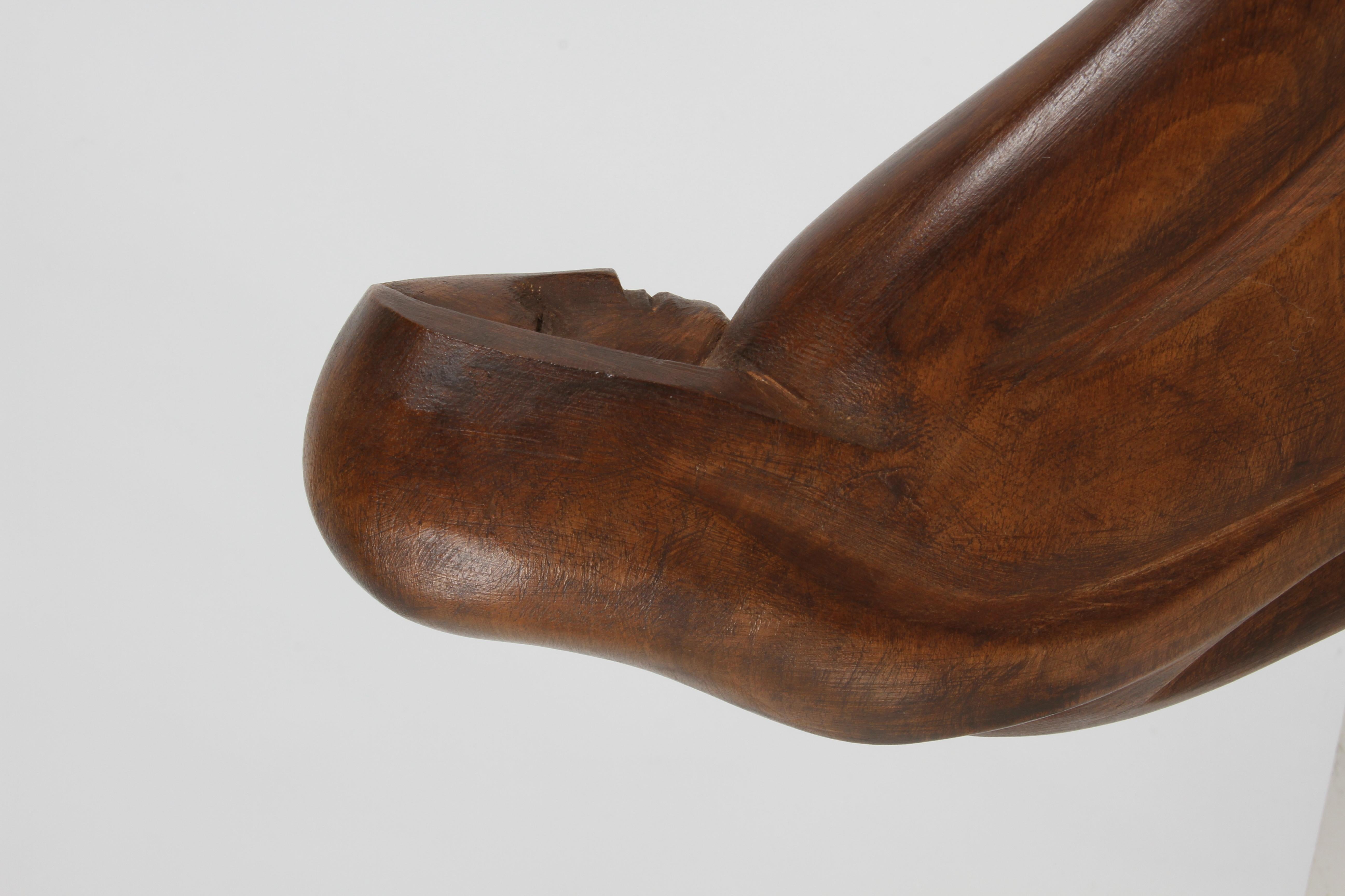 Sculptor William Conrad Severson 1950's Carved Sculpture Reclining Nude Female For Sale 3