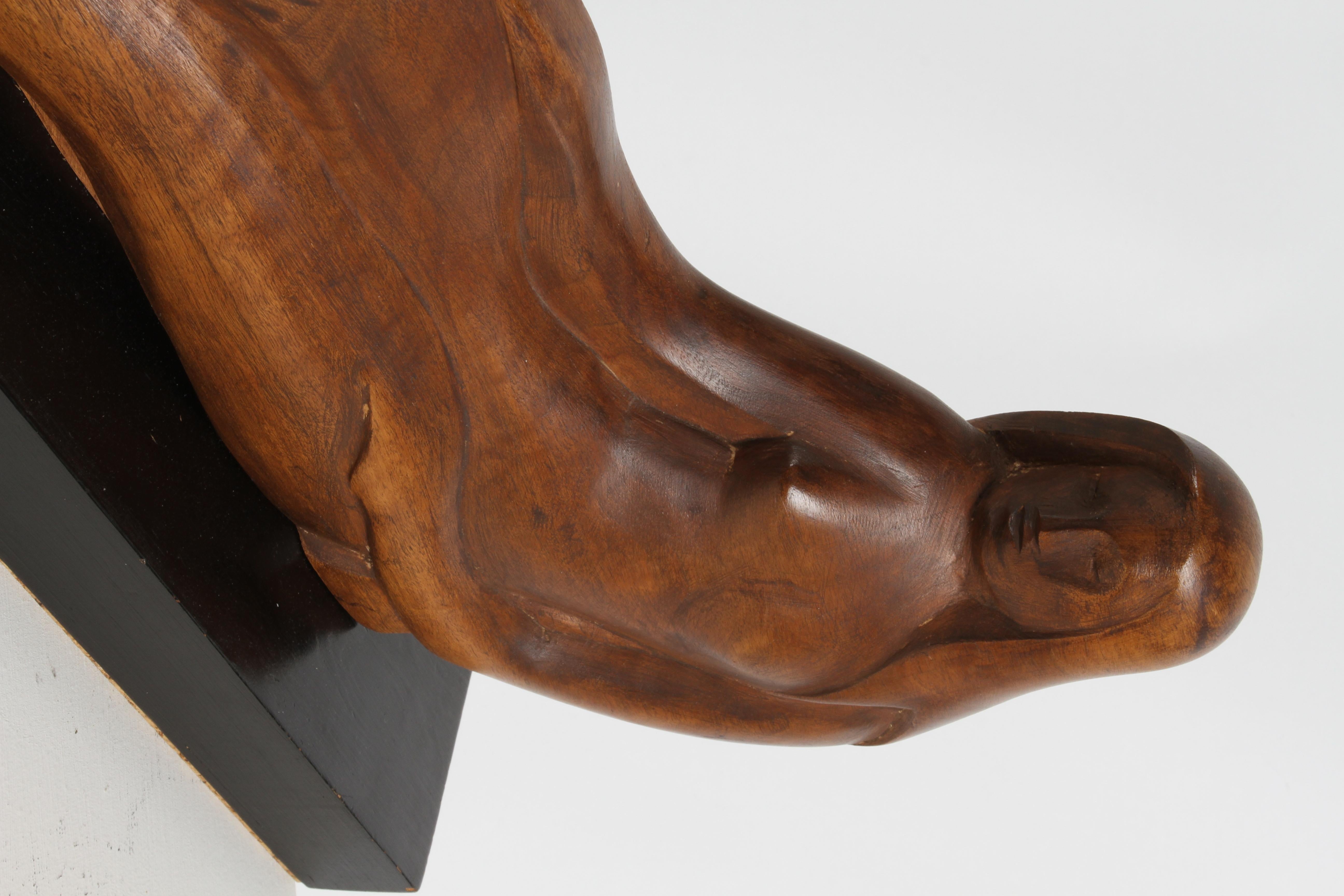 Sculptor William Conrad Severson 1950's Carved Sculpture Reclining Nude Female For Sale 6
