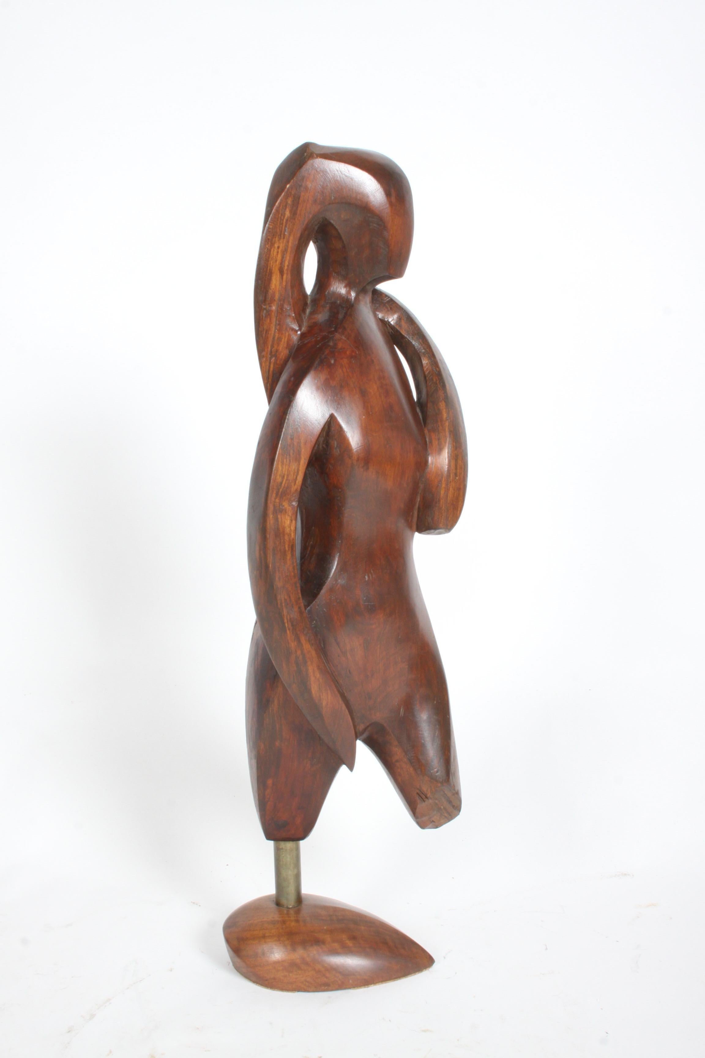 Milieu du XXe siècle Sculpteur William Conrad Severson, début 1956, sculpture de femme nue sculptée  MCM en vente
