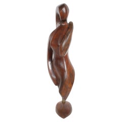 Sculptor William Conrad Severson Early 1956 Carved Sculpture of Nude Female  MCM