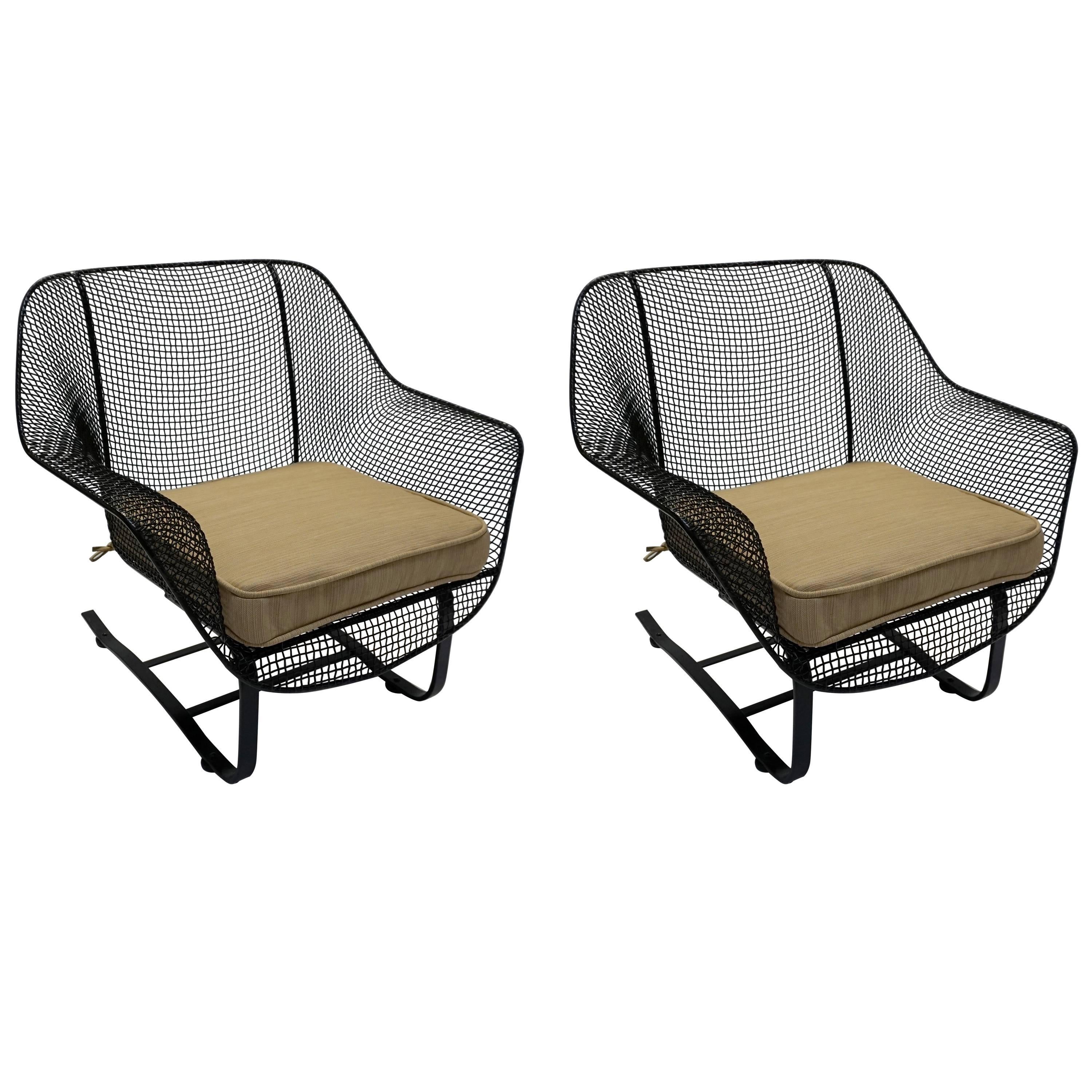 Sculptura Spring Lounge Pair of Chairs by Woodard