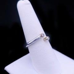 Sculptural 14K Two-Tone Gold Twin Diamond Open Ring