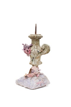 Sculptural 17th Century Italian Fragment Mounted on Rubellite and Lepidolite