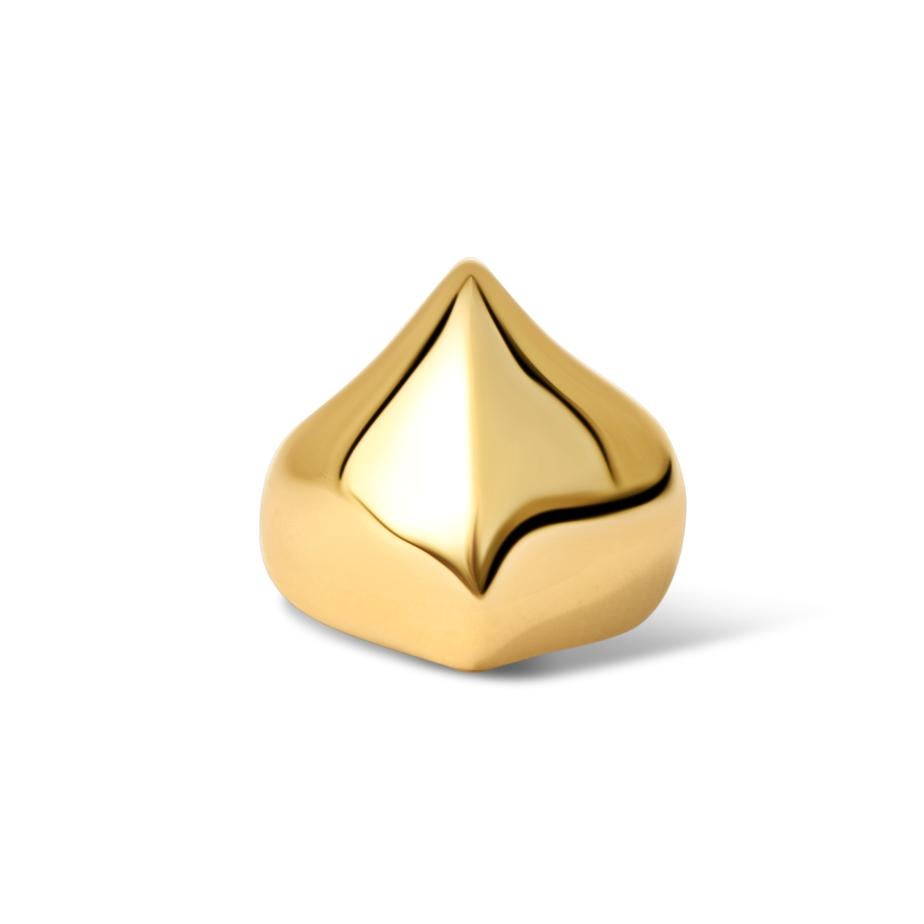 Sculptural 18K Gold Signet Pinky Ring