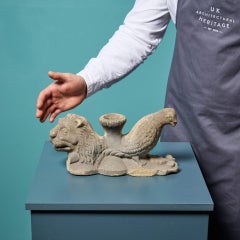 Sculptural 18th Century Handcarved Sandstone Candle Holder