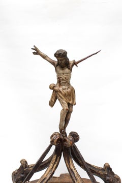 Sculptural 18th Century Italian Figure of Christ on Italian Crown Fragment