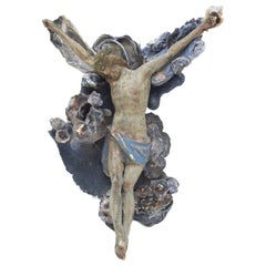 Sculptural 18th Century Italian Figure of Christ with Blue Coral and Chalcedony