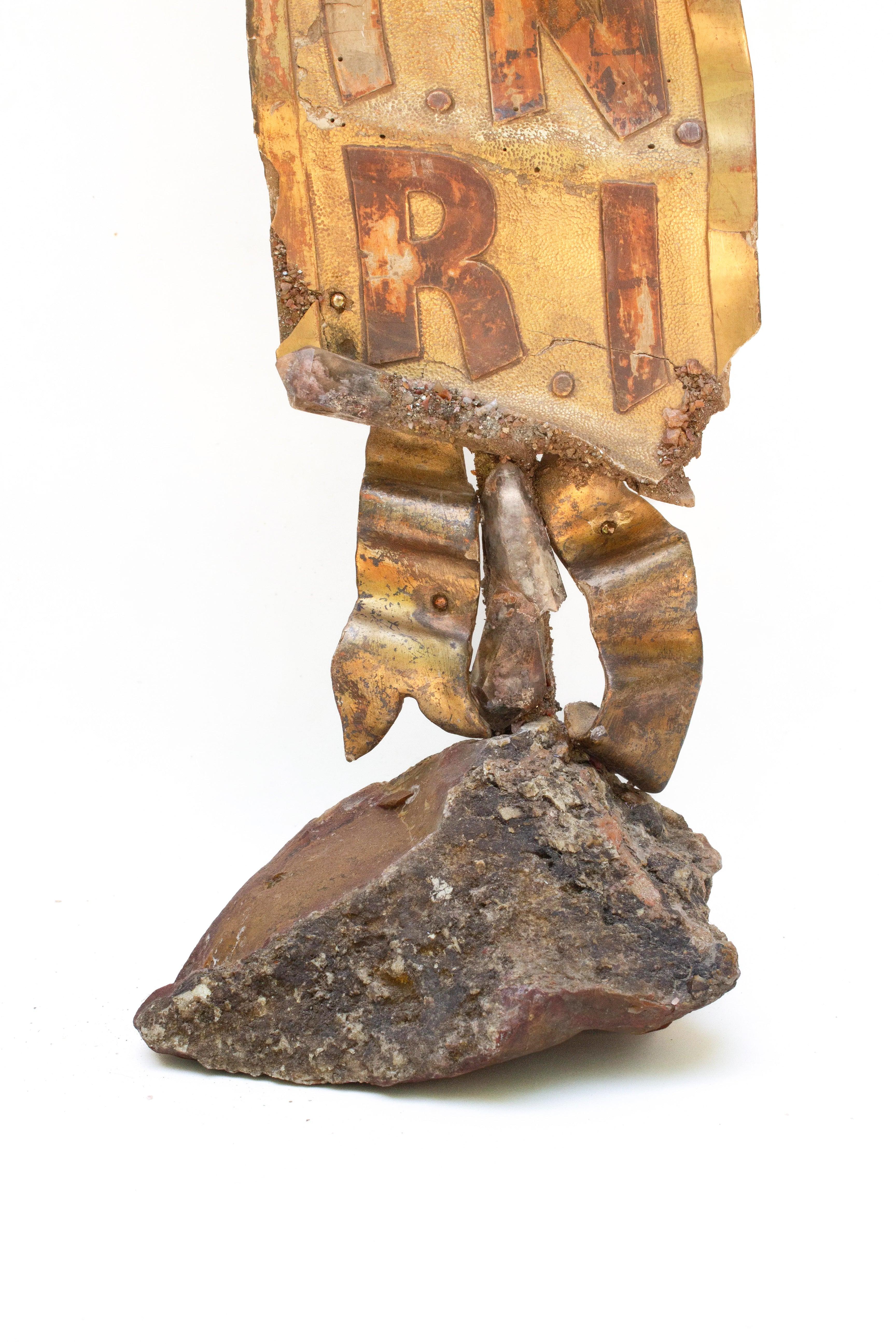 Sculptural 18th Century Italian Fragment with Phantom Quartz and Raw Agate In Good Condition For Sale In Dublin, Dalkey