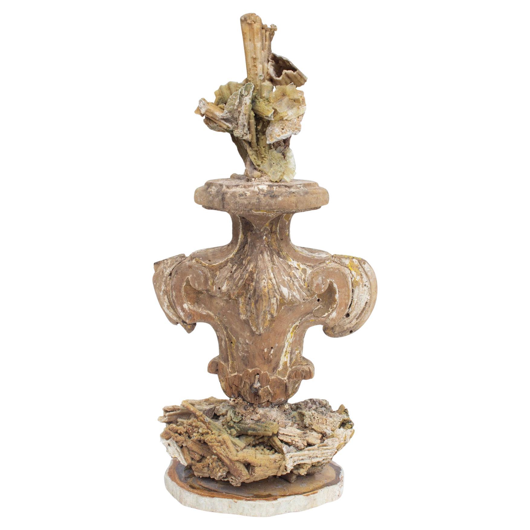 Skulpturales italienisches Rokoko-Fragment mit seltenem Stalagmite aus dem 18. Jahrhundert