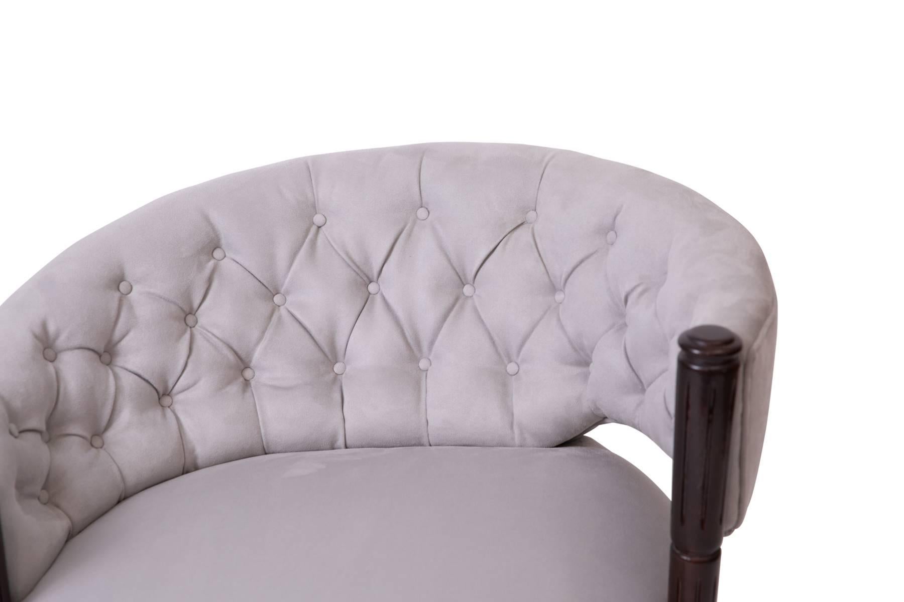 Mid-Century Modern Sculptural 1940s Diamond Tufted Lounge Chairs
