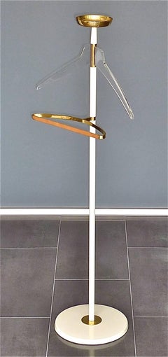 Sculptural Valet Stand White Brass Metal Lucite Vereinigte Werkstätten Lacca 50s