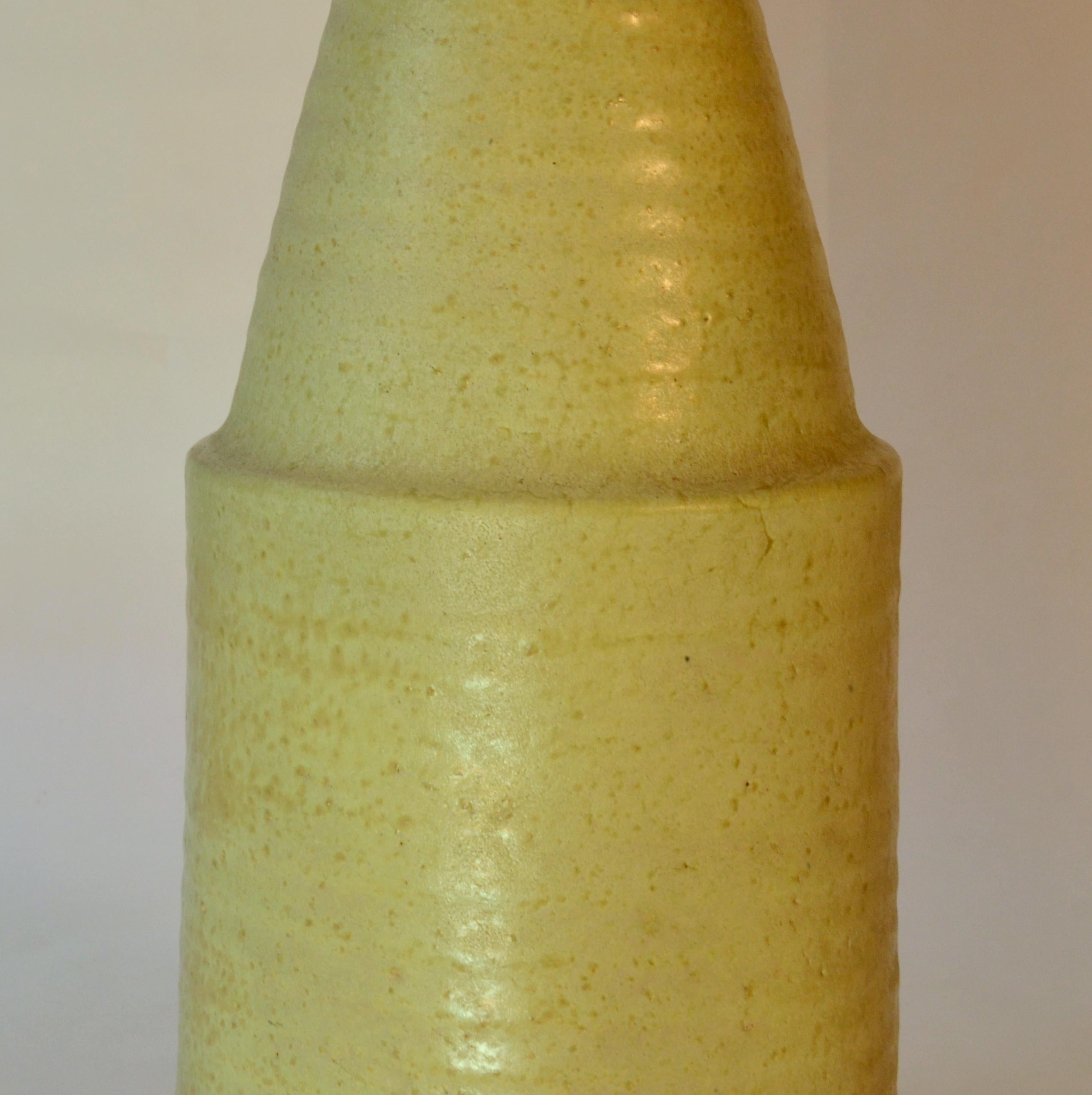 Mid-Century Modern Sculptural Studio Pottery Vase by Mobach in Sage Green For Sale