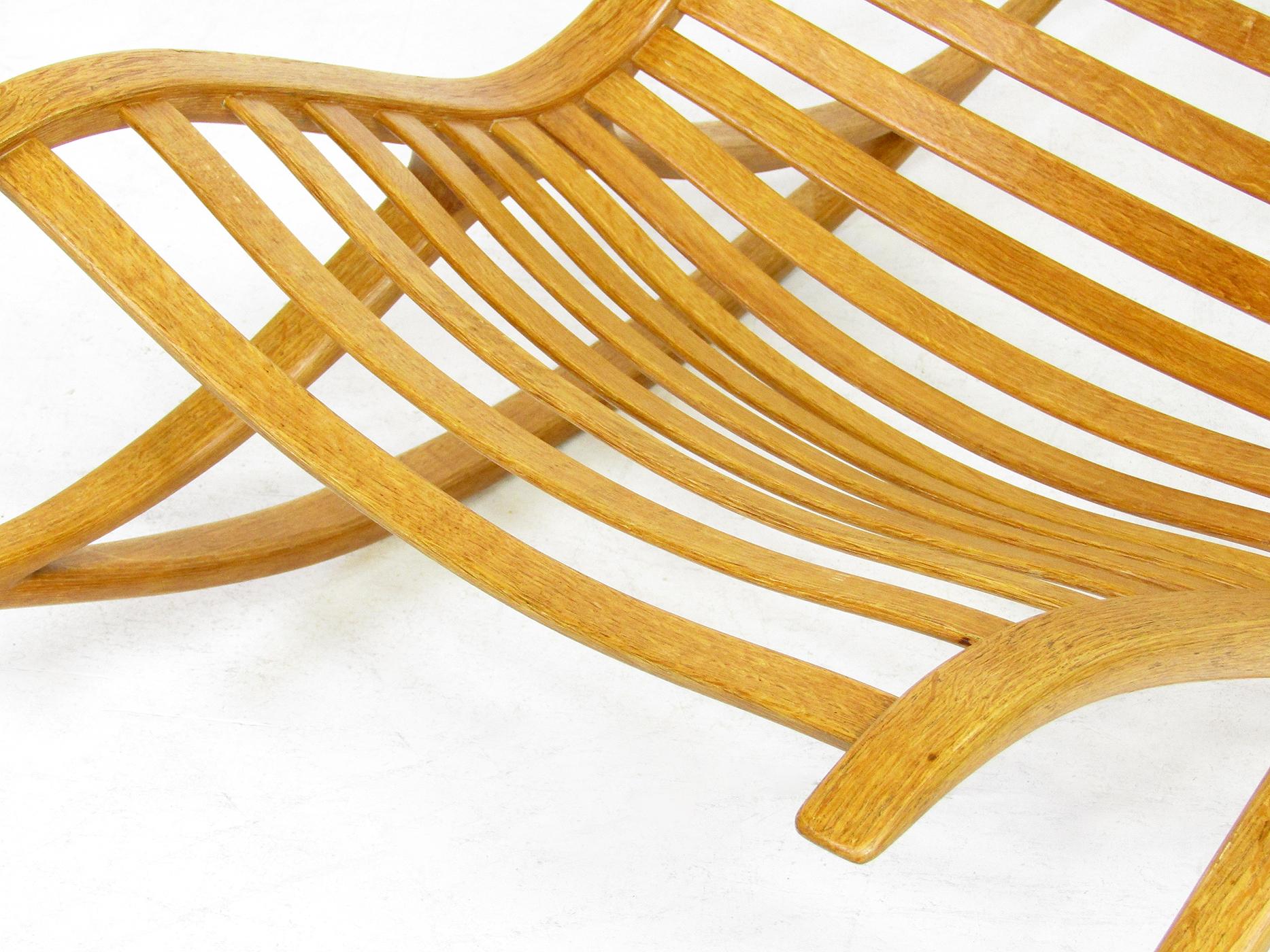 Sculptural 1960s Wishbone Rocking Chair In Oak By Robin Williams For Sale 1