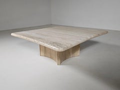Sculptural 1970s Italian Travertine Coffee Table