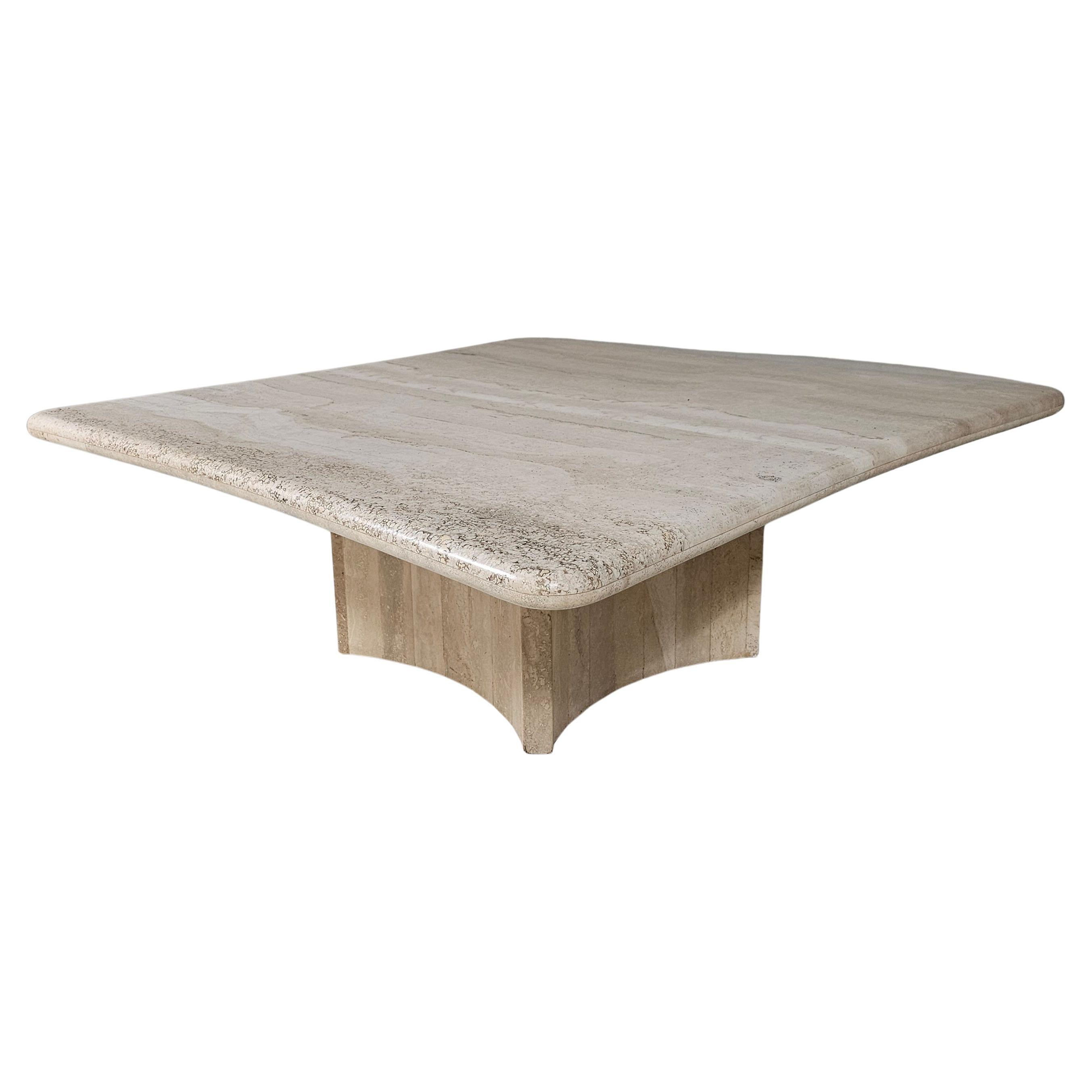Sculptural 1970s Italian Travertine Coffee Table