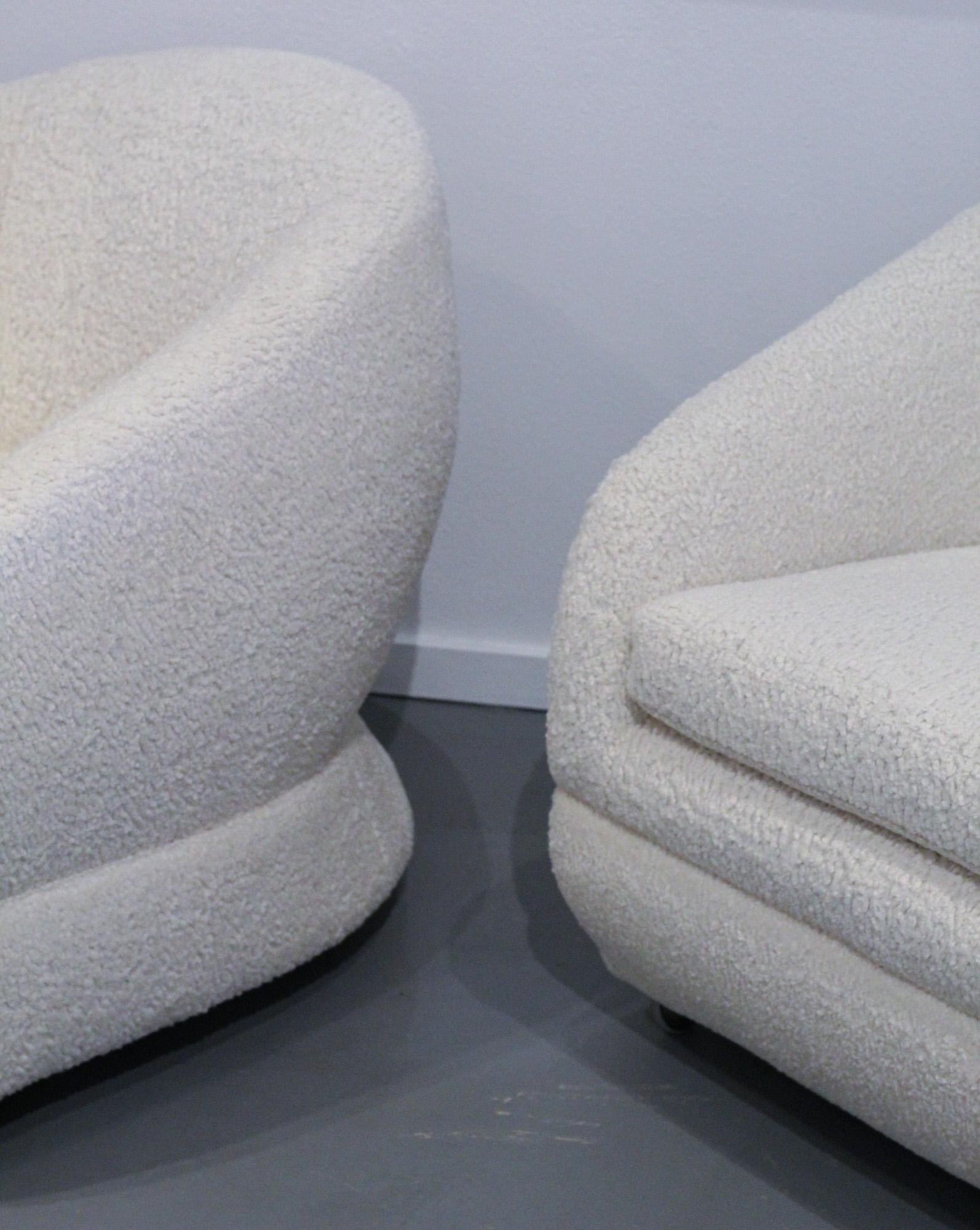 Sculptural 1970s  Lounge Chairs in Boucle 8