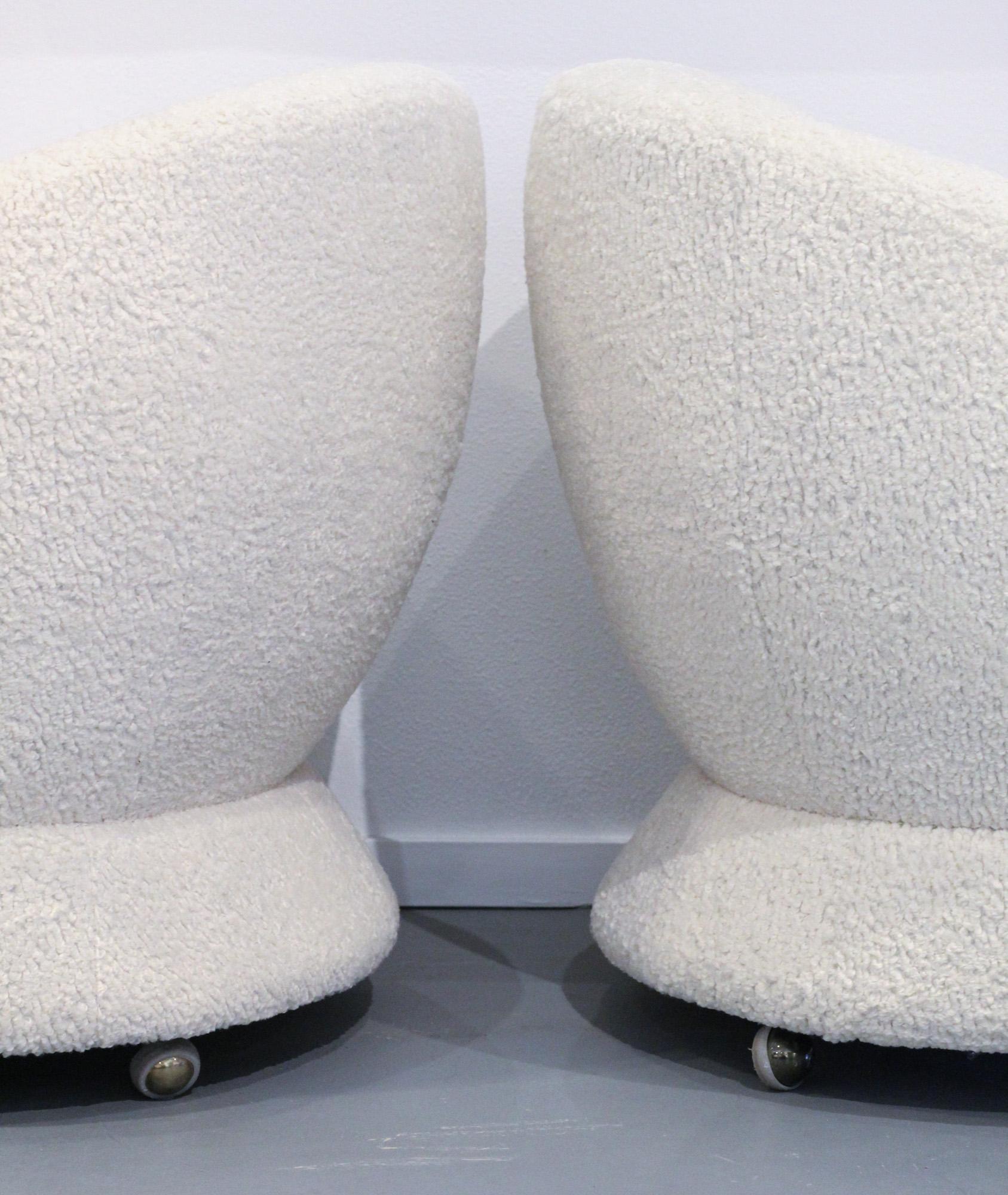 Sculptural 1970s  Lounge Chairs in Boucle 11